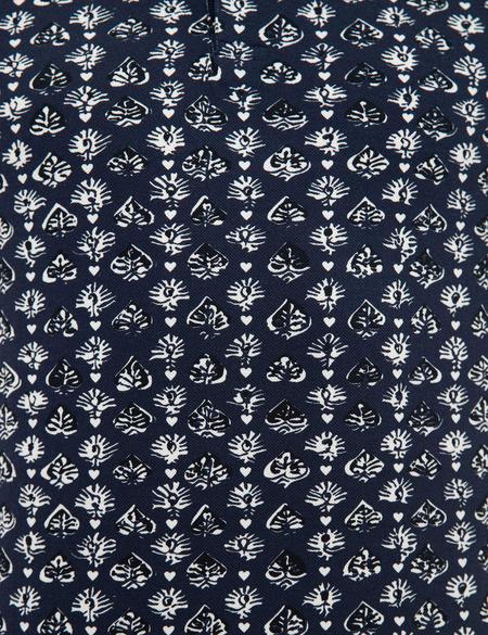 Lacivert Slim Fit Baskılı Polo Yaka Tişört - 50218649023