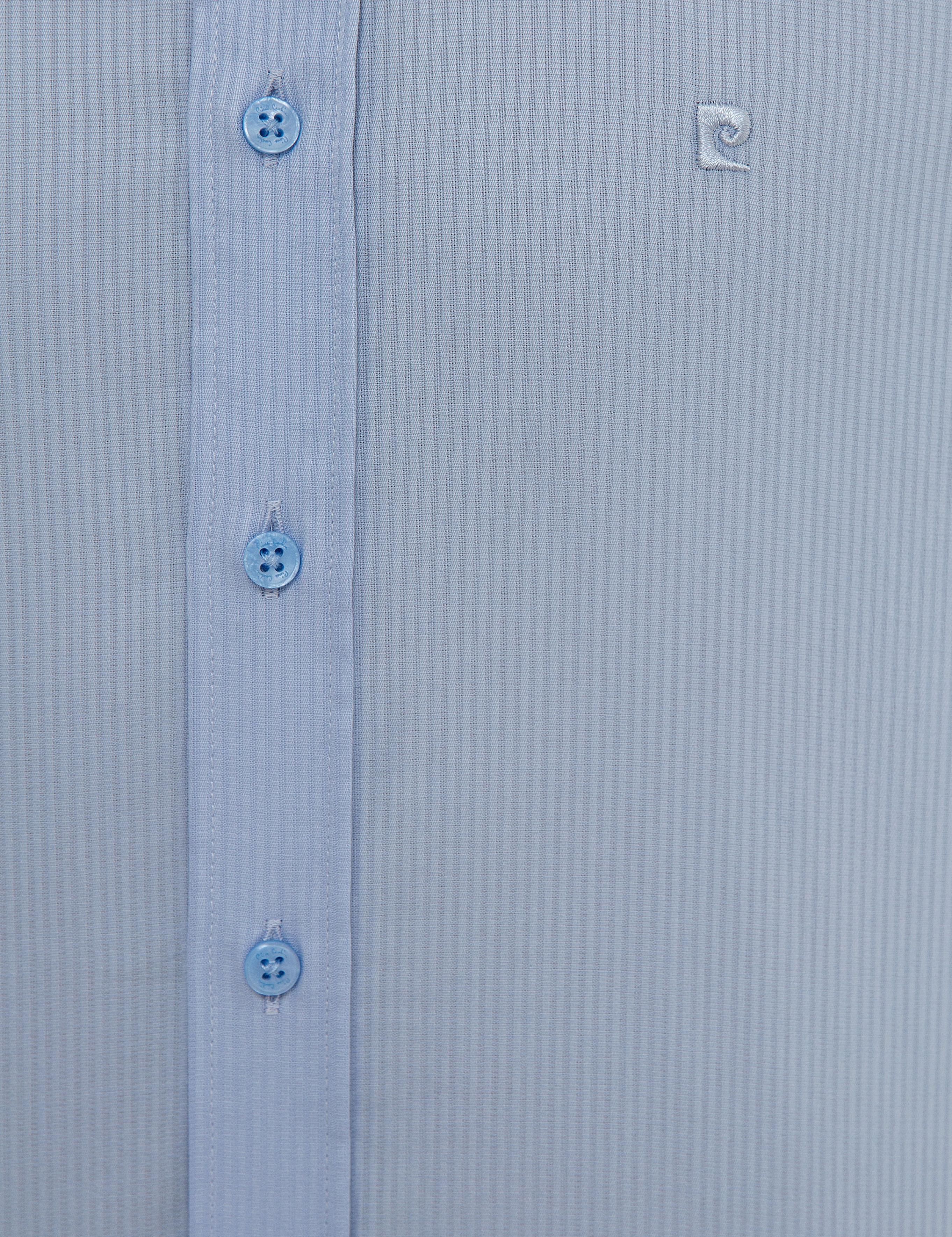 Açık Mavi Slim Fit Armürlü Gömlek