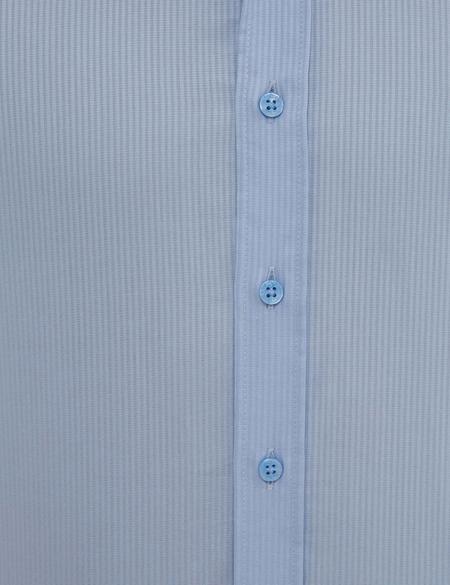 Açık Mavi Slim Fit Armürlü Gömlek - 50219268018