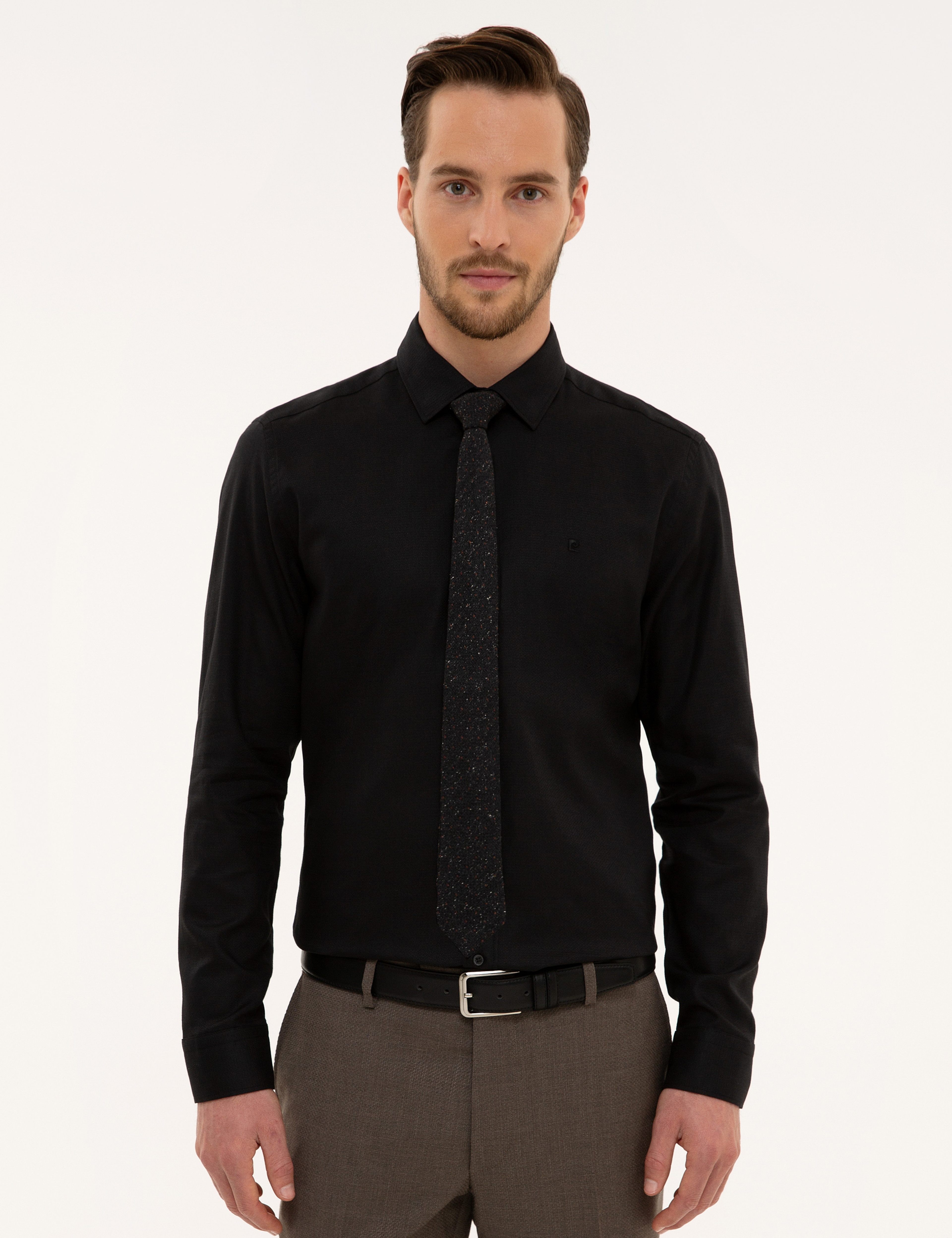 Siyah Slim Fit Gömlek - Image 2