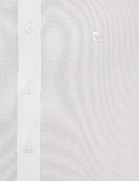 Beyaz Slim Fit Armürlü Gömlek - 50219283001