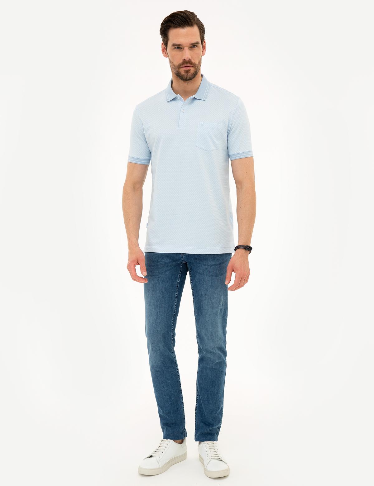 Açık Mavi Regular Fit Polo Yaka Tişört - 50219448043