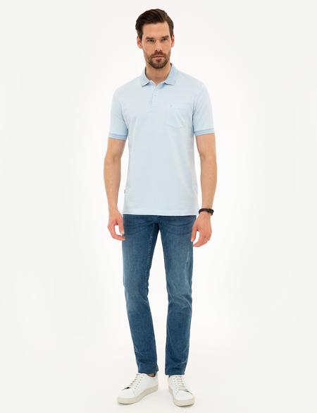 Açık Mavi Regular Fit Polo Yaka Tişört - 50219448043