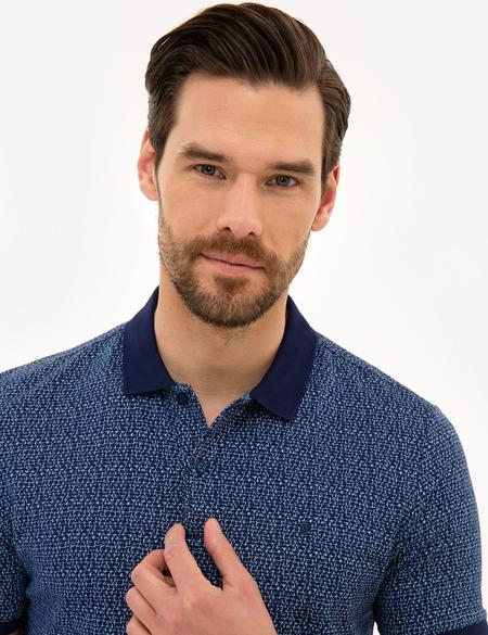 Lacivert Slim Fit Polo Yaka T-Shirt - 50219476005