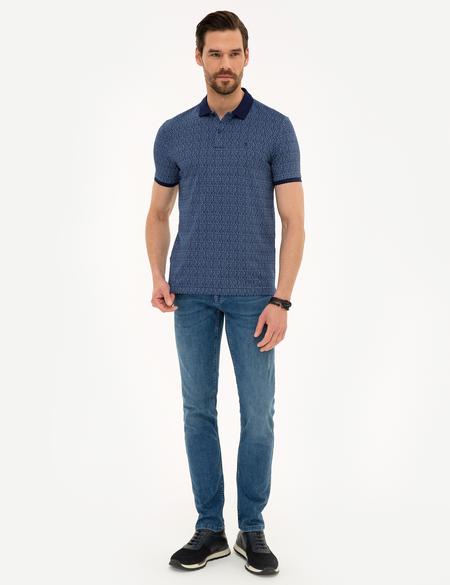 Lacivert Slim Fit Polo Yaka T-Shirt - 50219476005