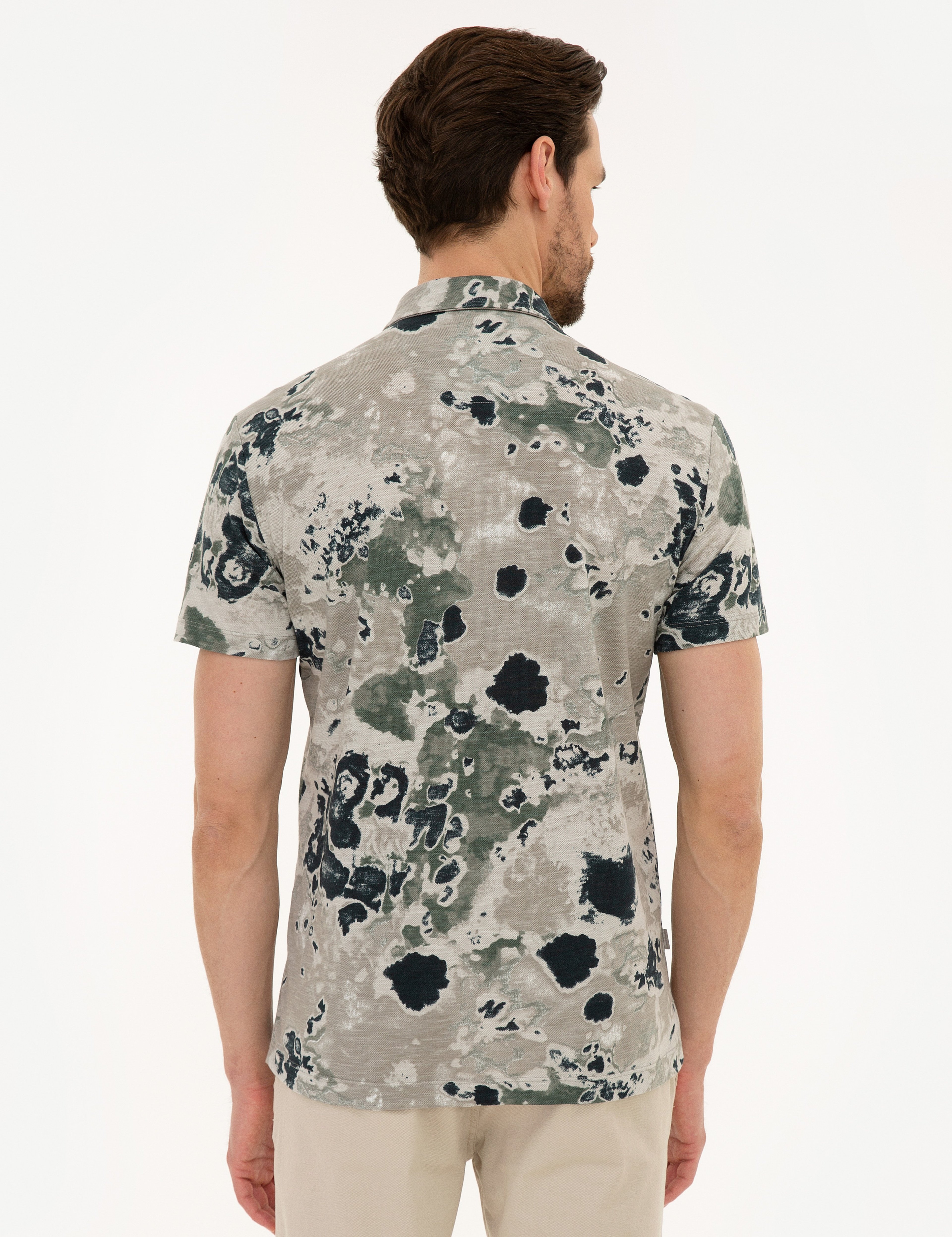 Koyu Gri Slim Fit Polo Yaka Tişört - Image 4