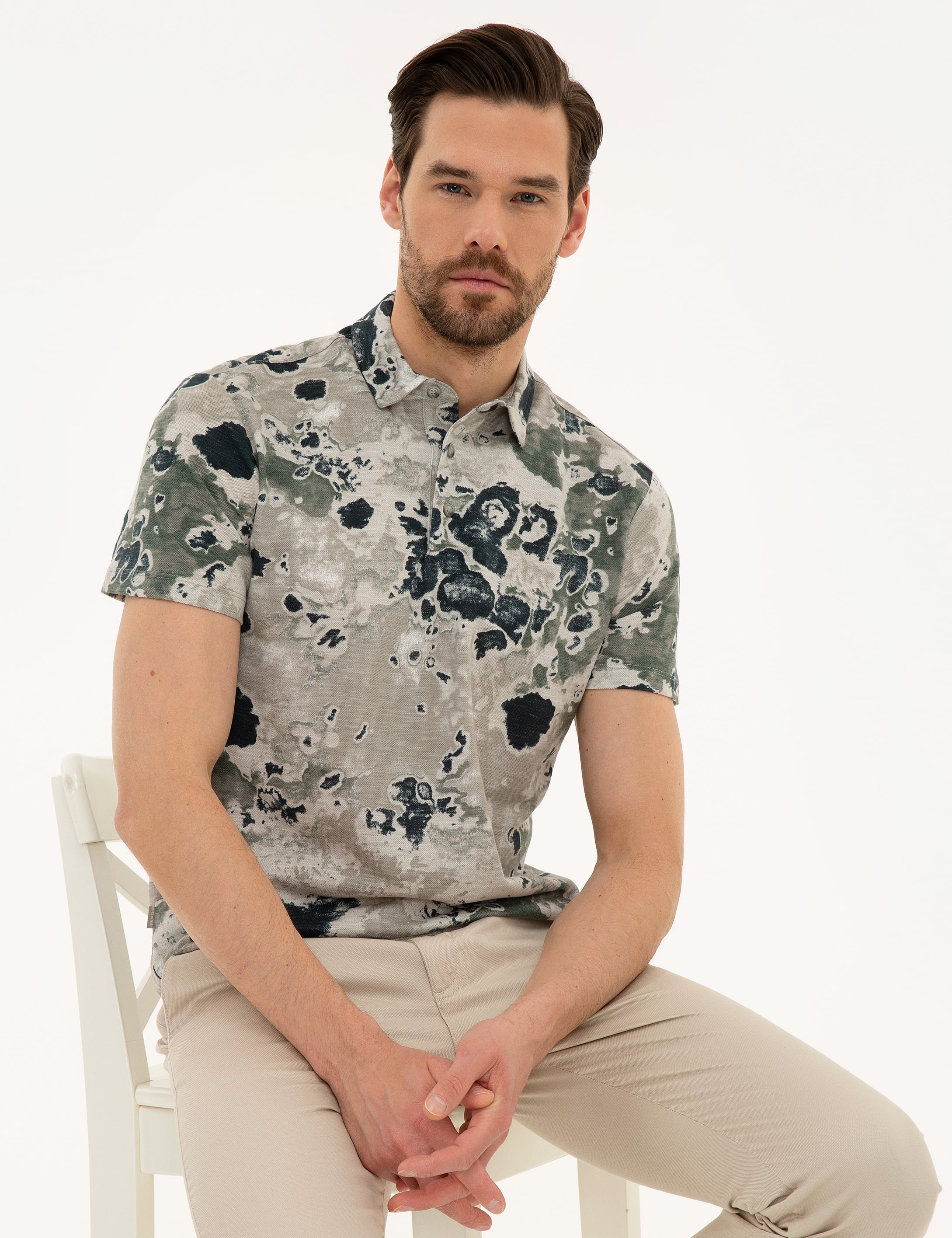 Koyu Gri Slim Fit Polo Yaka Tişört