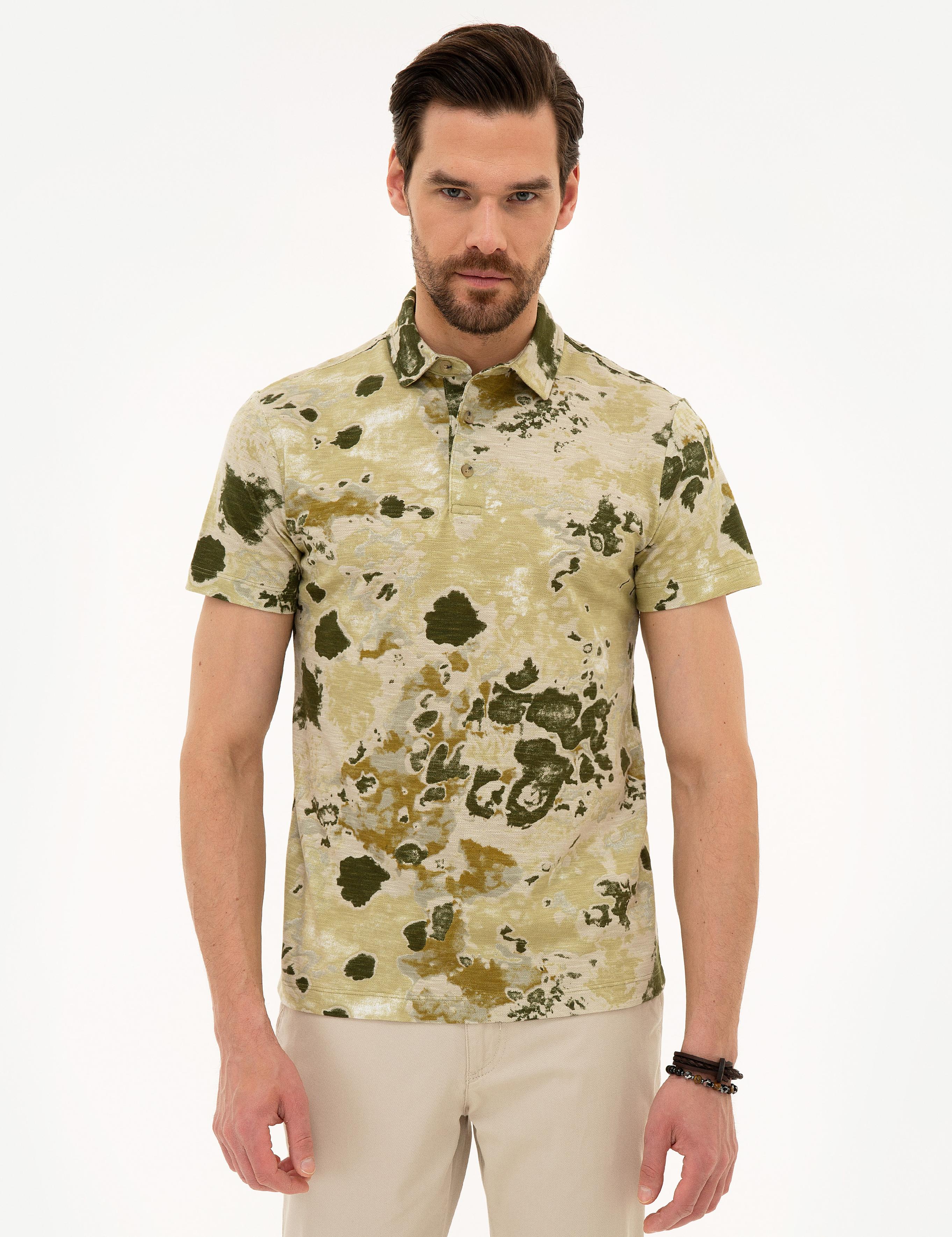 Açık Haki Slim Fit Polo Yaka Tişört