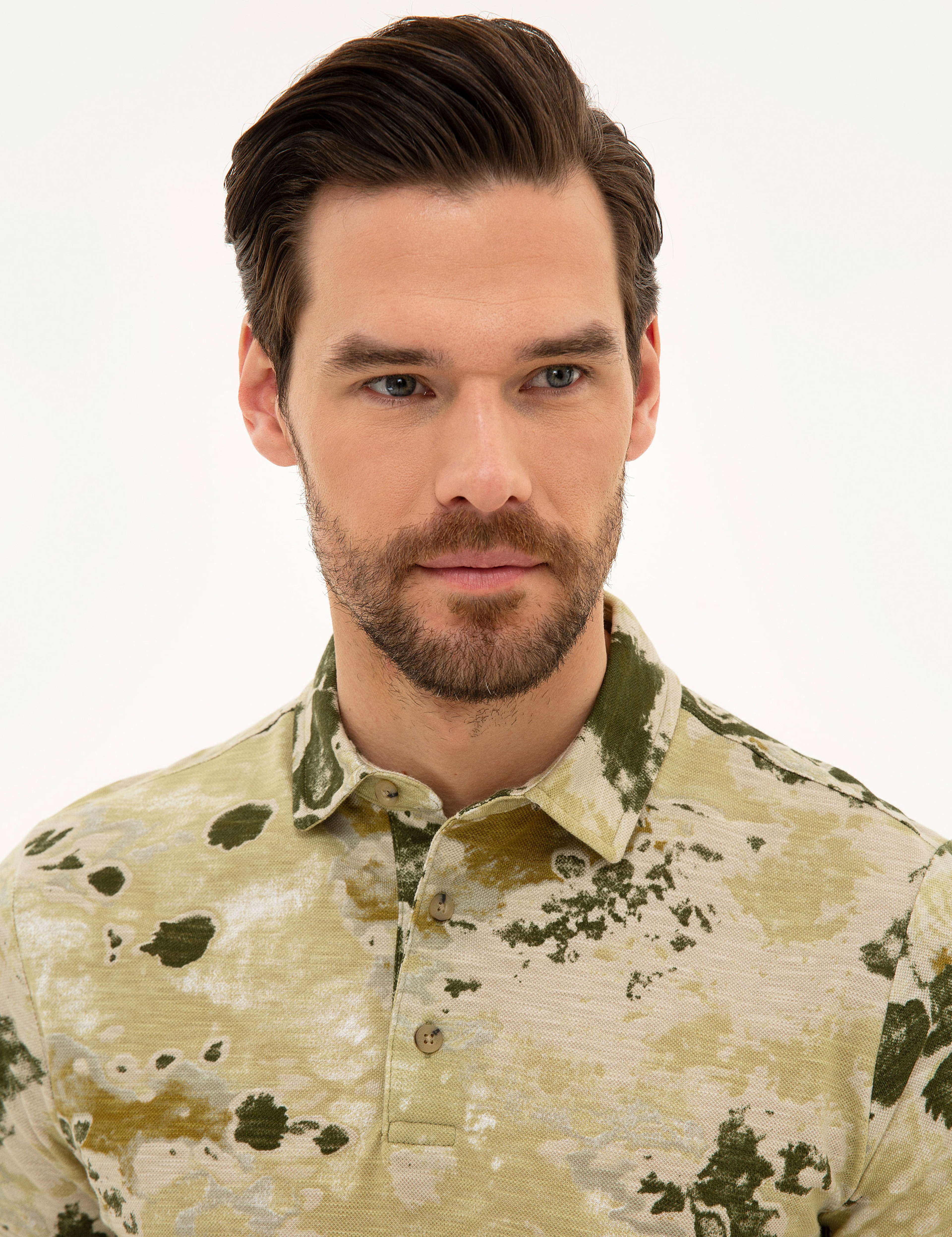 Açık Haki Slim Fit Polo Yaka Tişört