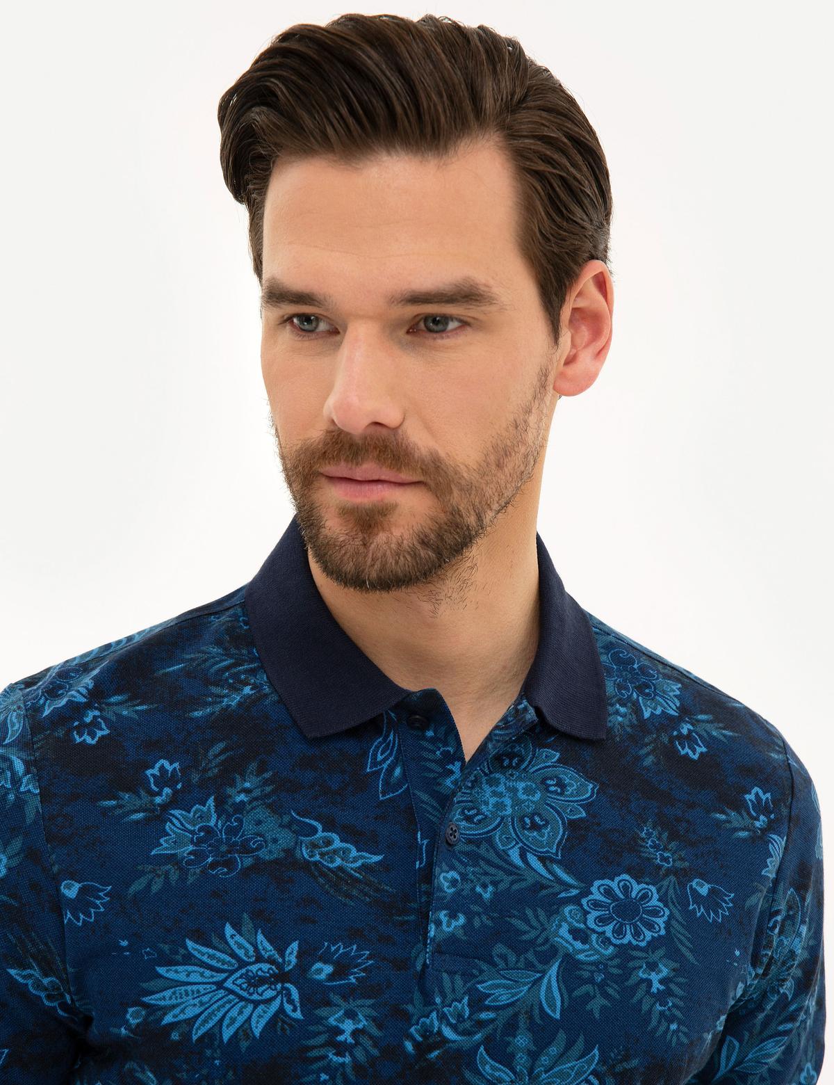 Lacivert Slim Fit Polo Yaka T-Shirt - 50218596020