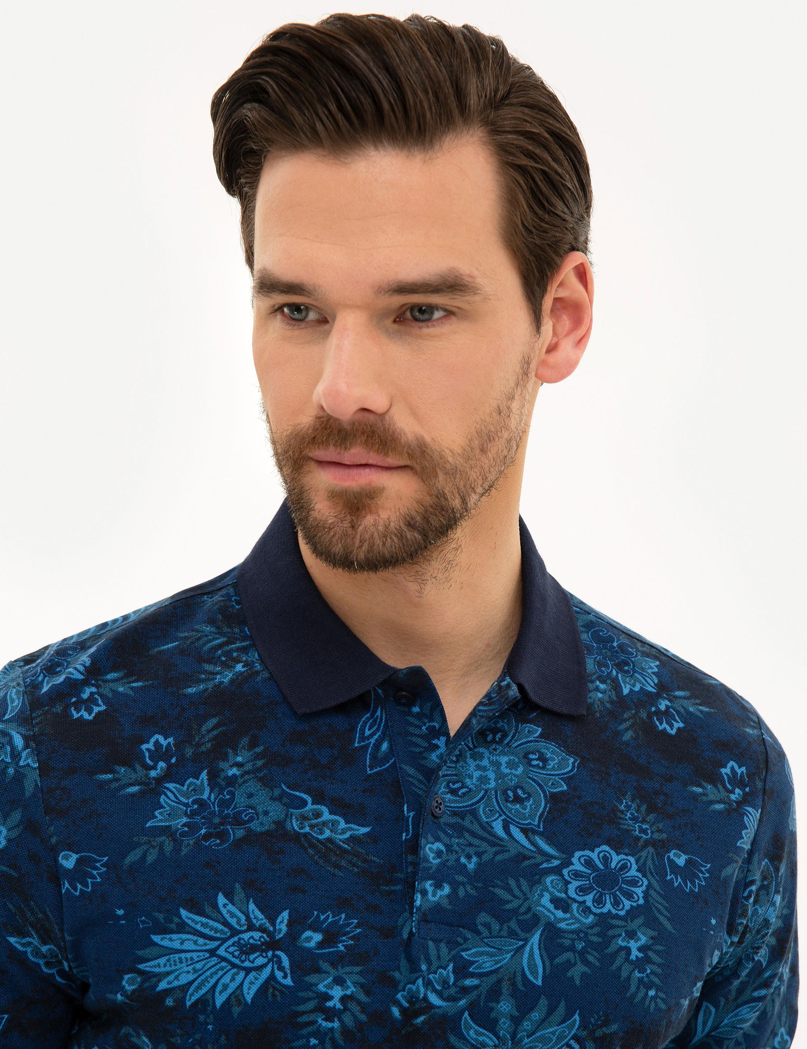 Lacivert Slim Fit Polo Yaka T-Shirt