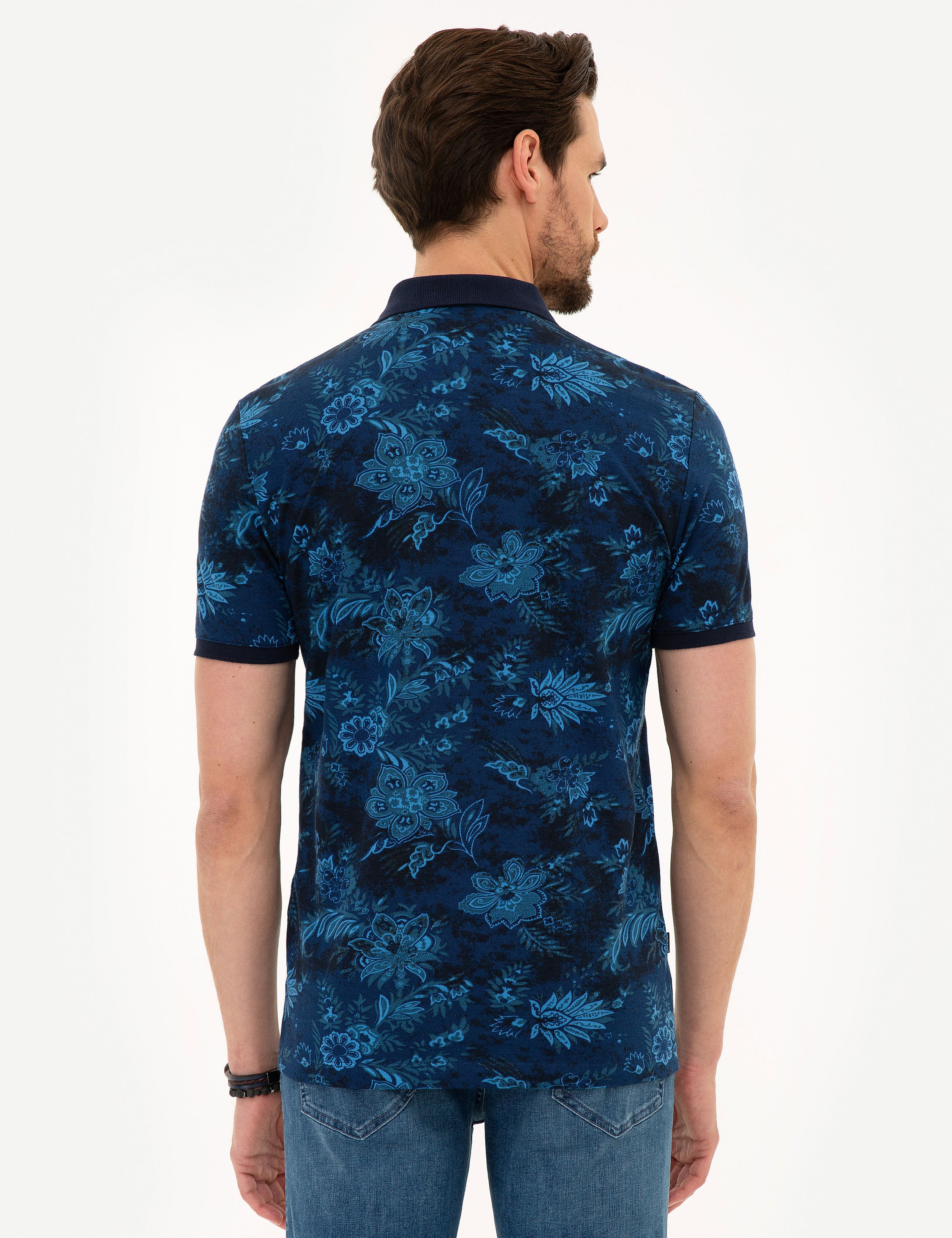Lacivert Slim Fit Polo Yaka Tişört - Image 4