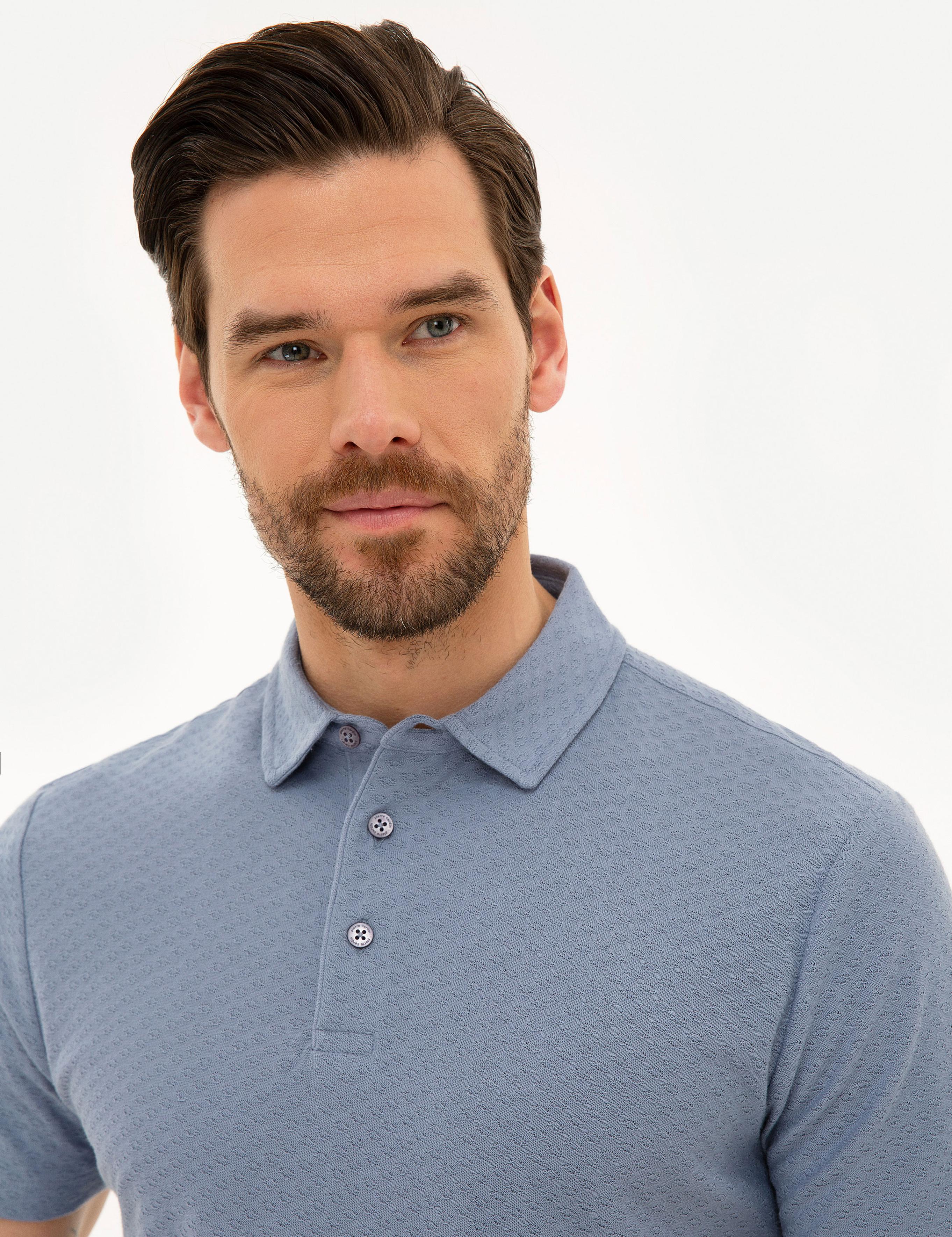 Lila Slim Fit Polo Yaka Tişört