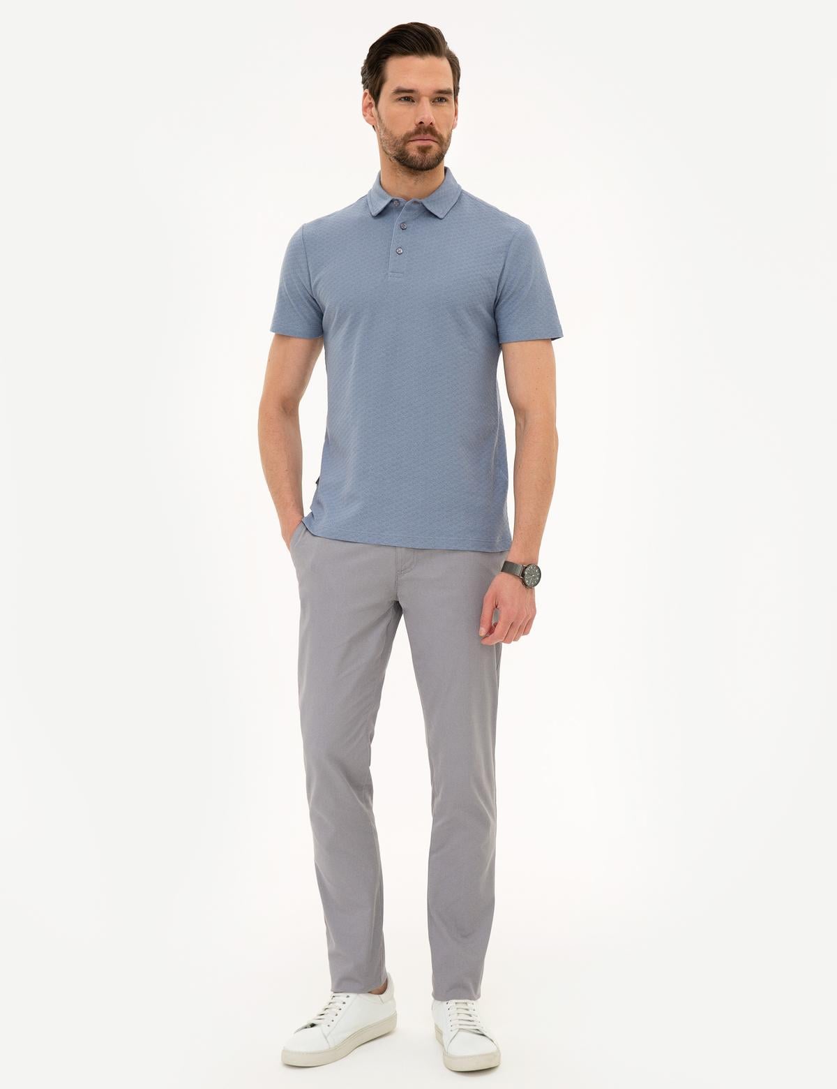 Lila Slim Fit Polo Yaka Tişört - 50218609028