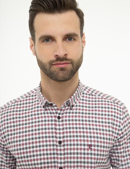 Bordo Slim Fit Uzun Kollu Gömlek - 50219435007