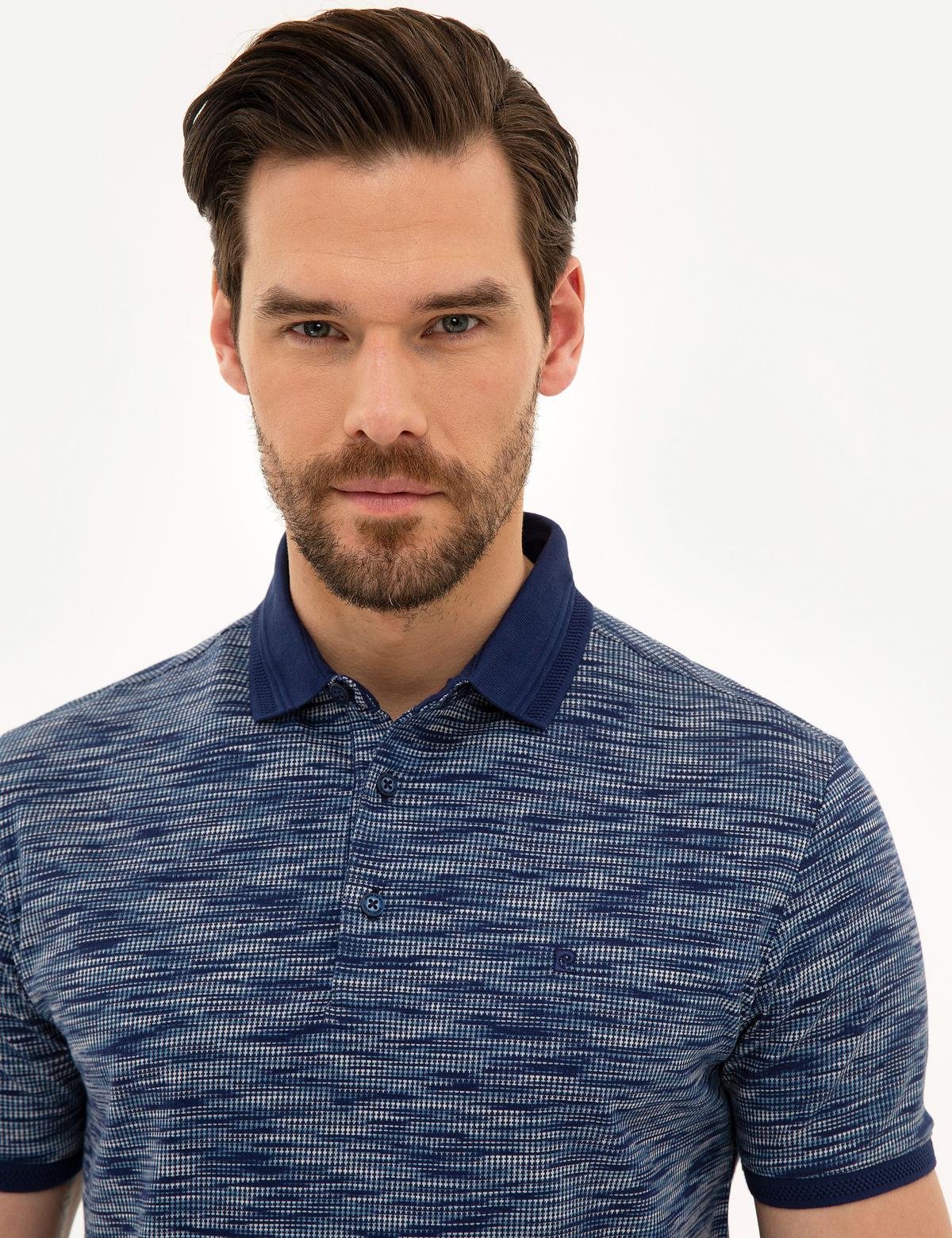 Lacivert Slim Fit Merserize Polo Yaka T-Shirt - 50219463001