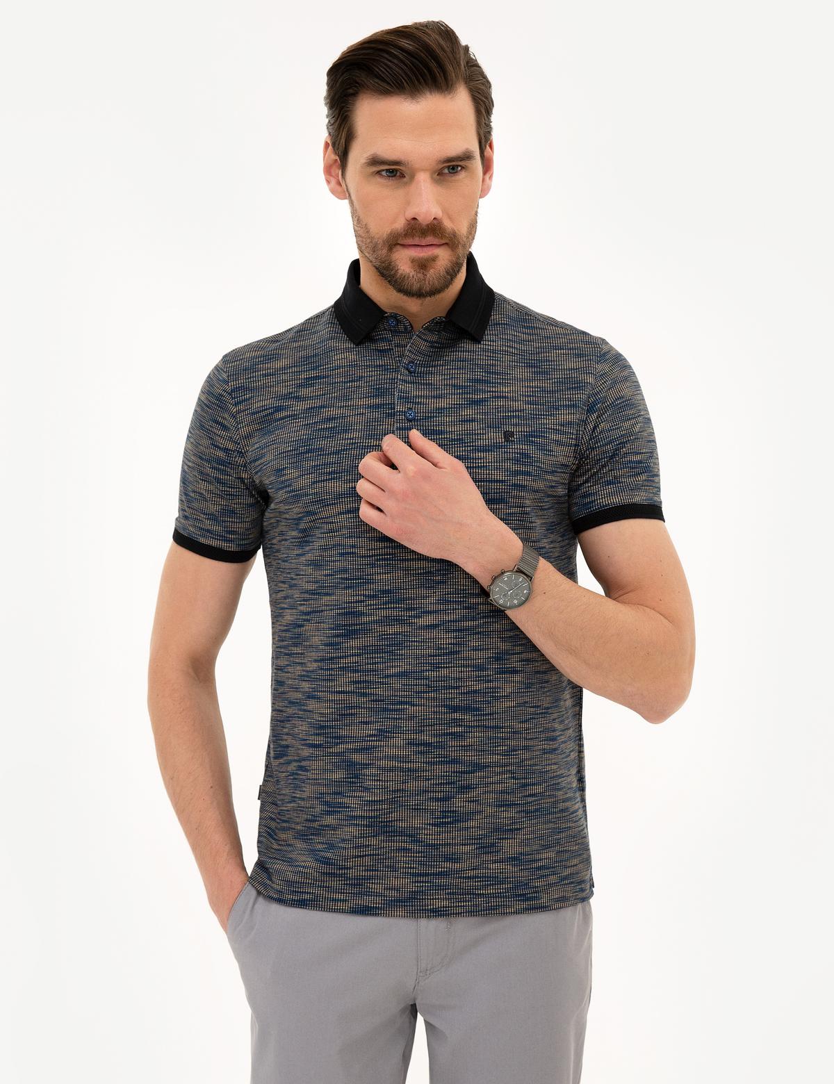 Lacivert Slim Fit Merserize Polo Yaka T-Shirt