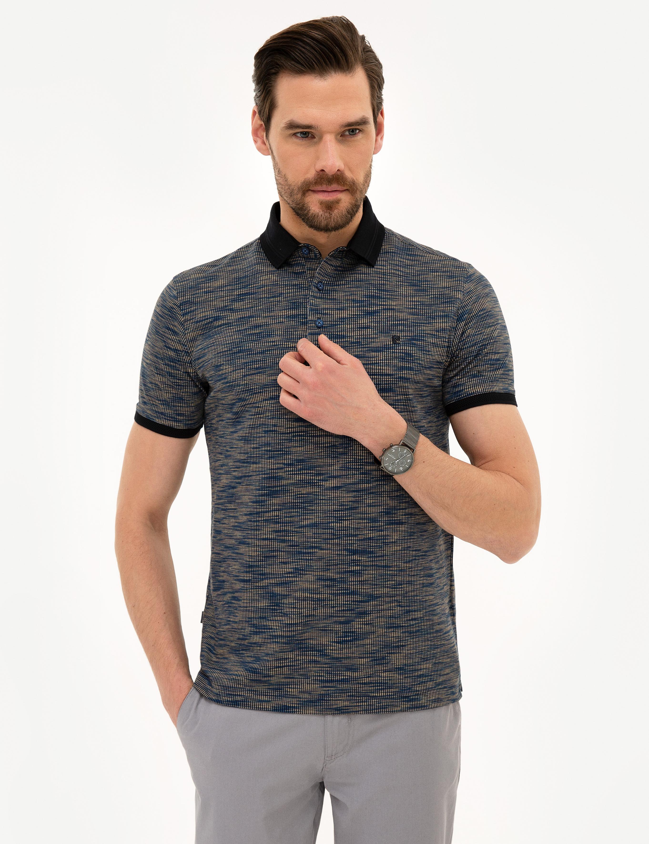 Lacivert Slim Fit Merserize Polo Yaka T-Shirt