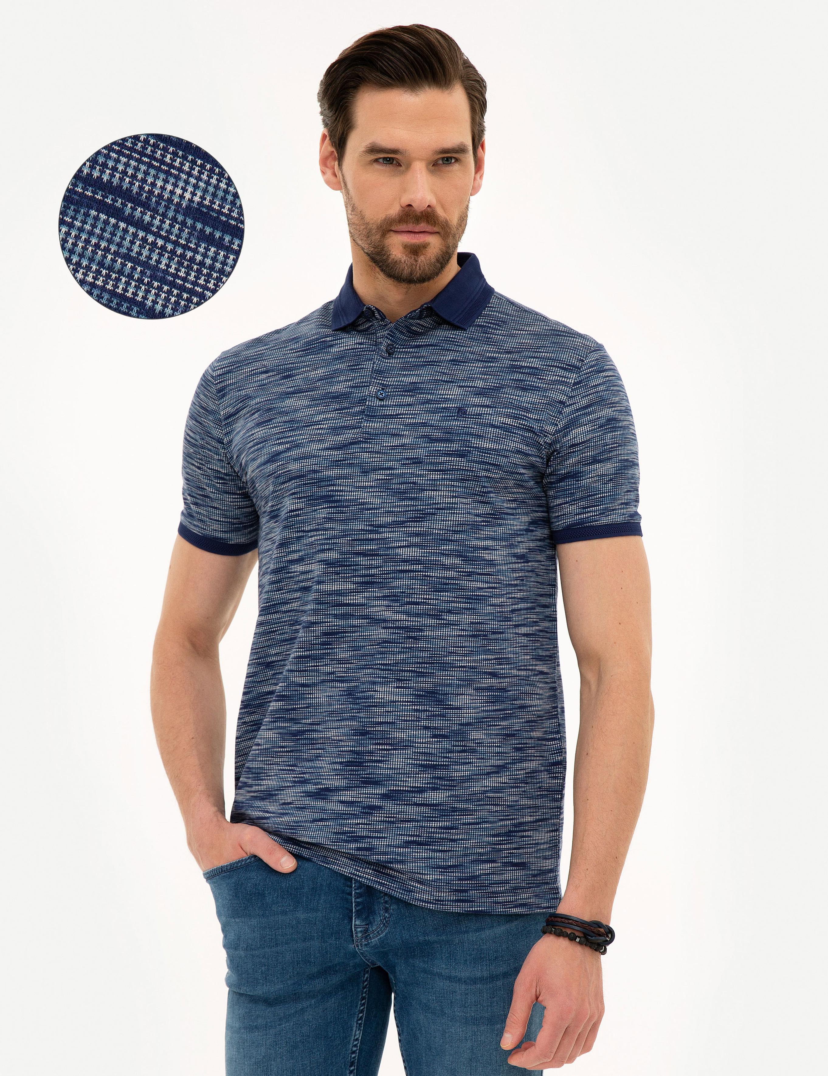 Lacivert Slim Fit Merserize Polo Yaka T-Shirt
