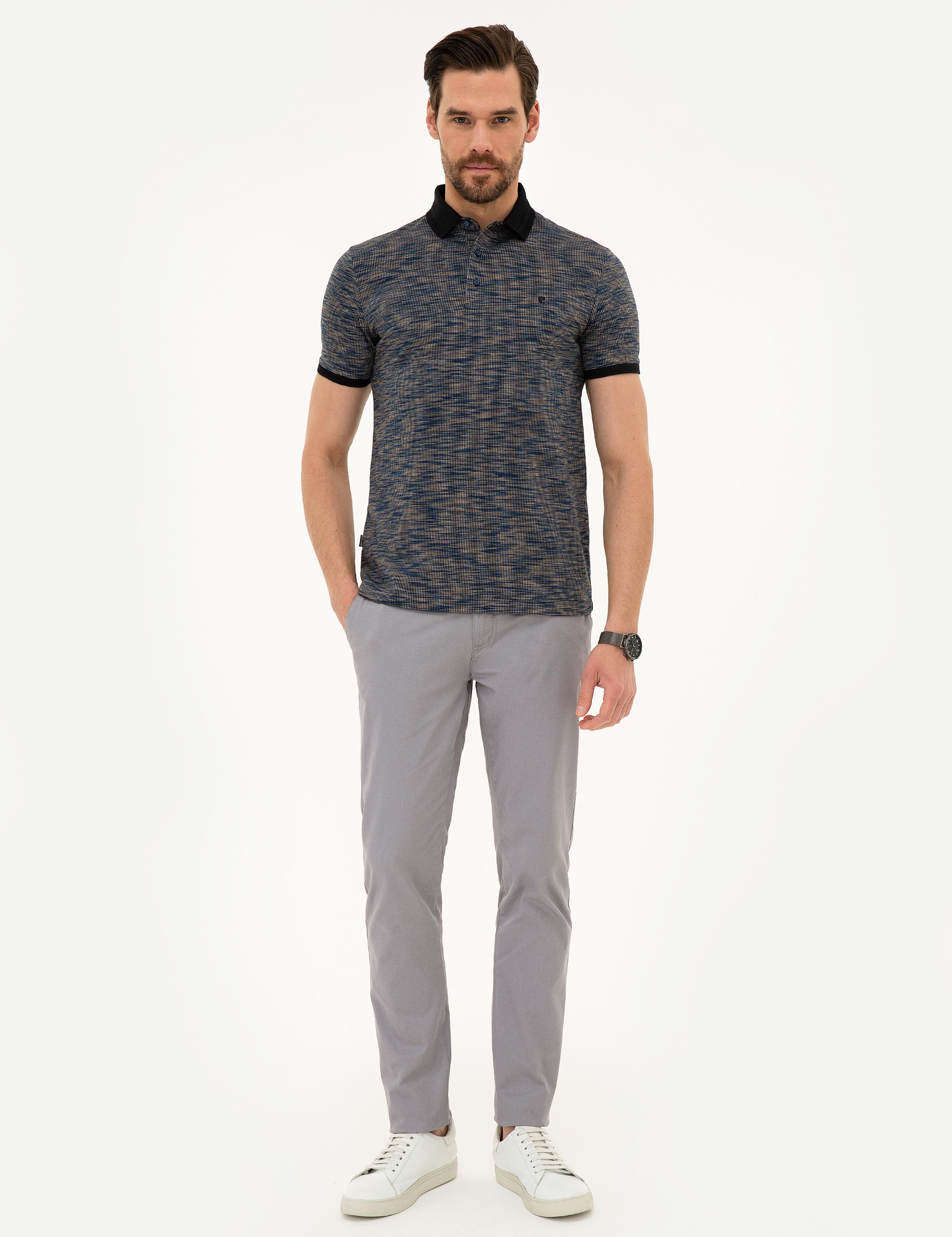 Lacivert Slim Fit Merserize Polo Yaka T-Shirt