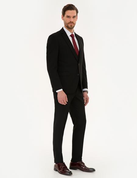 Siyah Ekstra Slim Fit Yelekli Takım Elbise - 50219930008