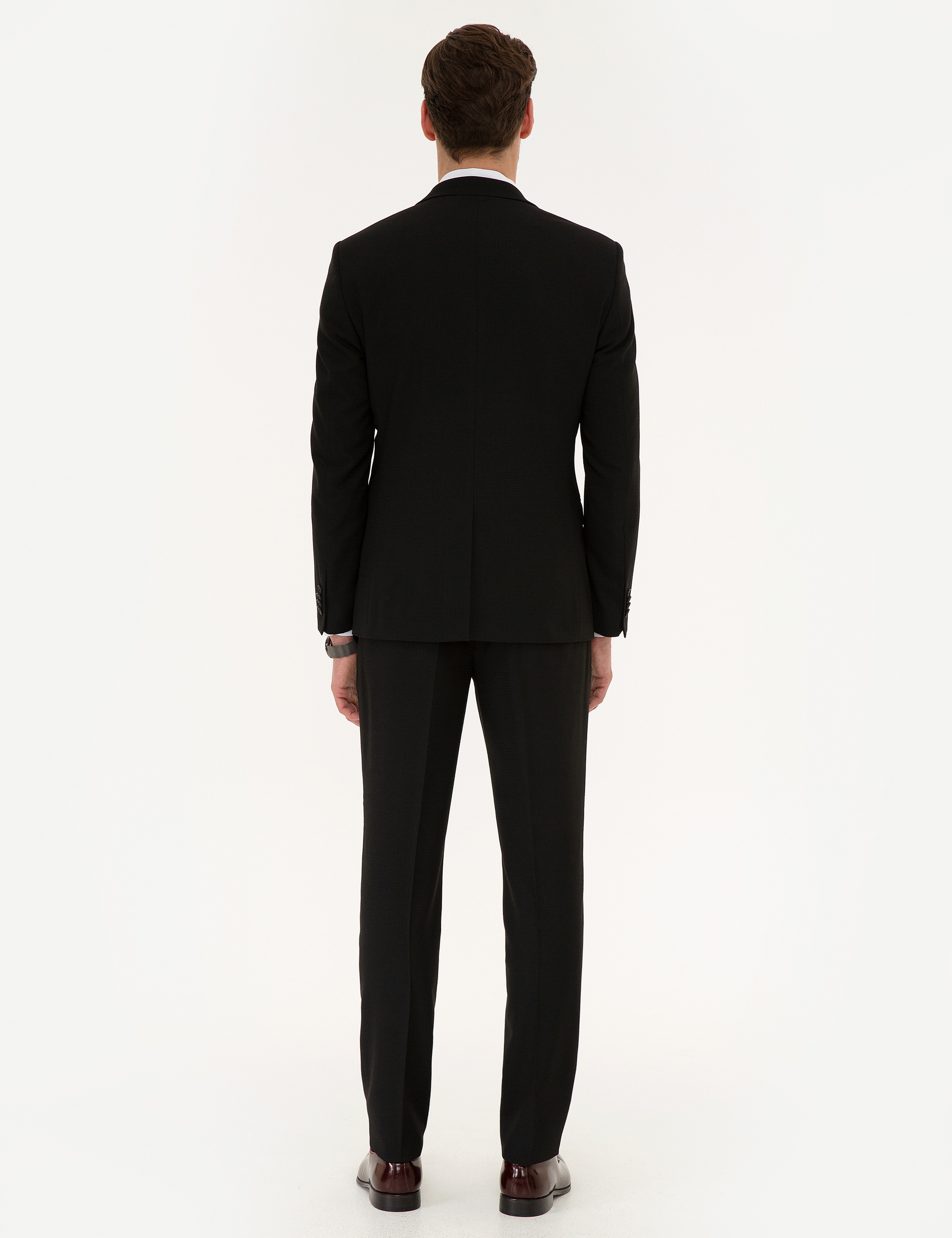 Siyah Ekstra Slim Fit Yelekli Takım Elbise