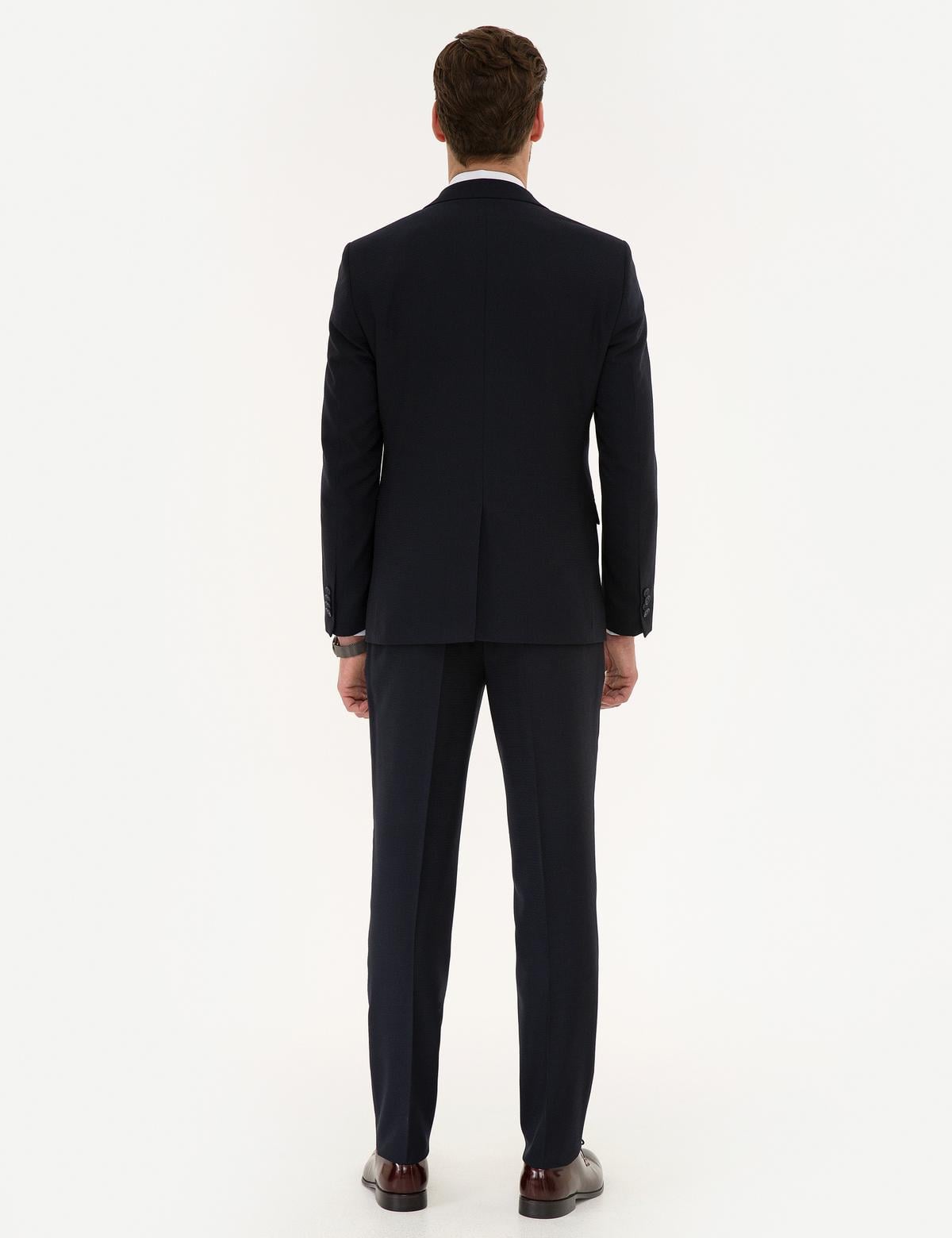 Lacivert Ekstra Slim Fit Yelekli Takım Elbise - 50219930044