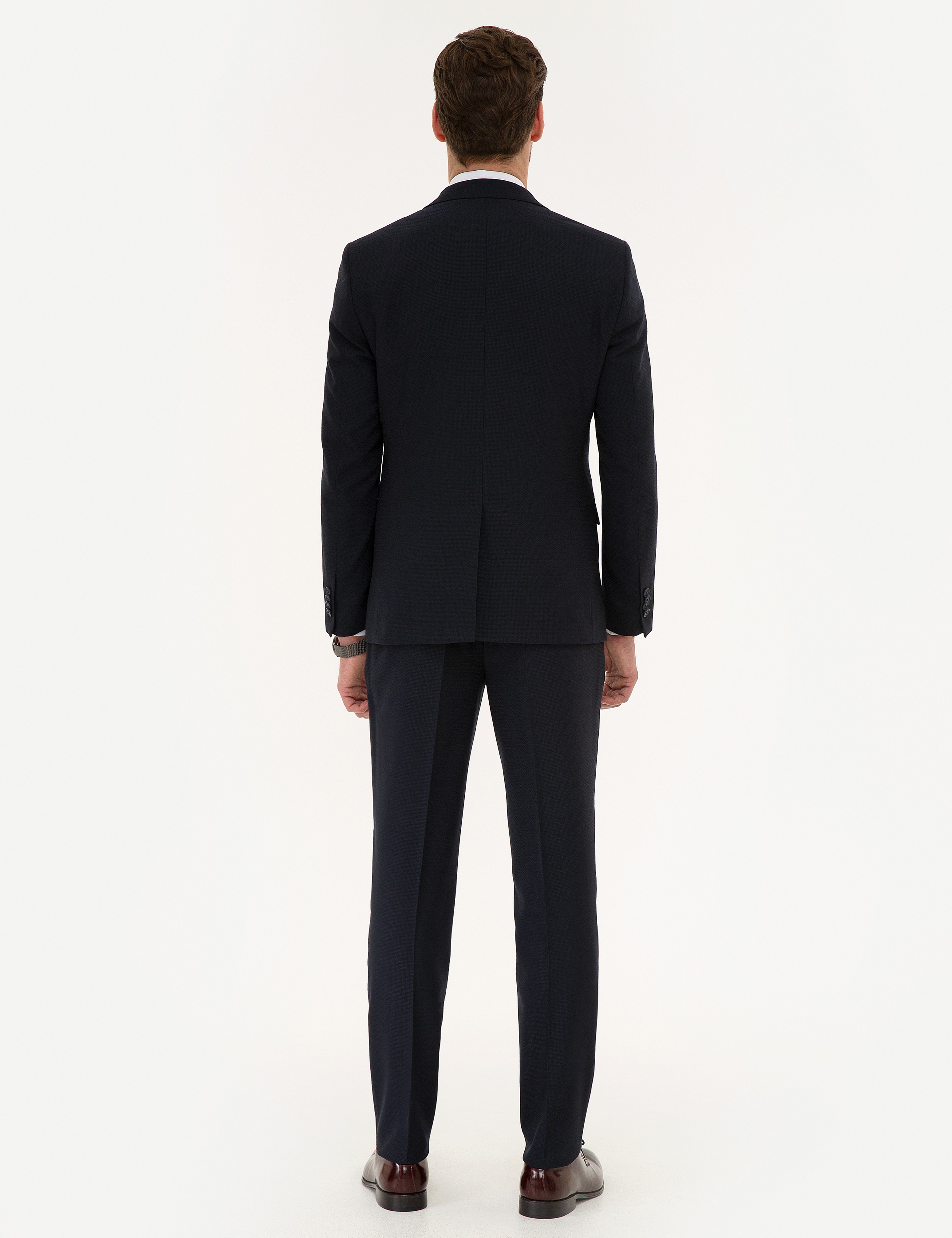 Lacivert Ekstra Slim Fit Yelekli Takım Elbise