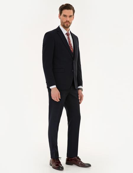 Lacivert Ekstra Slim Fit Yelekli Takım Elbise - 50219930044