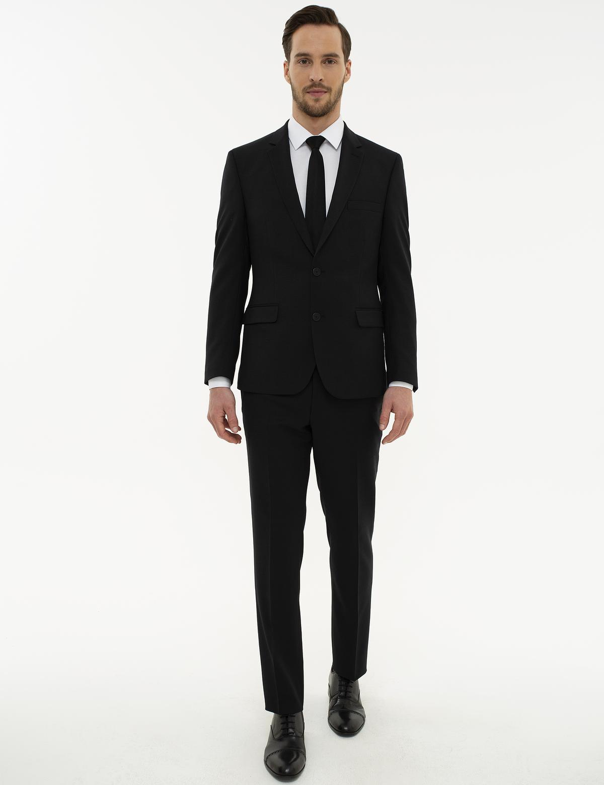 Siyah Slim Fit Takım Elbise