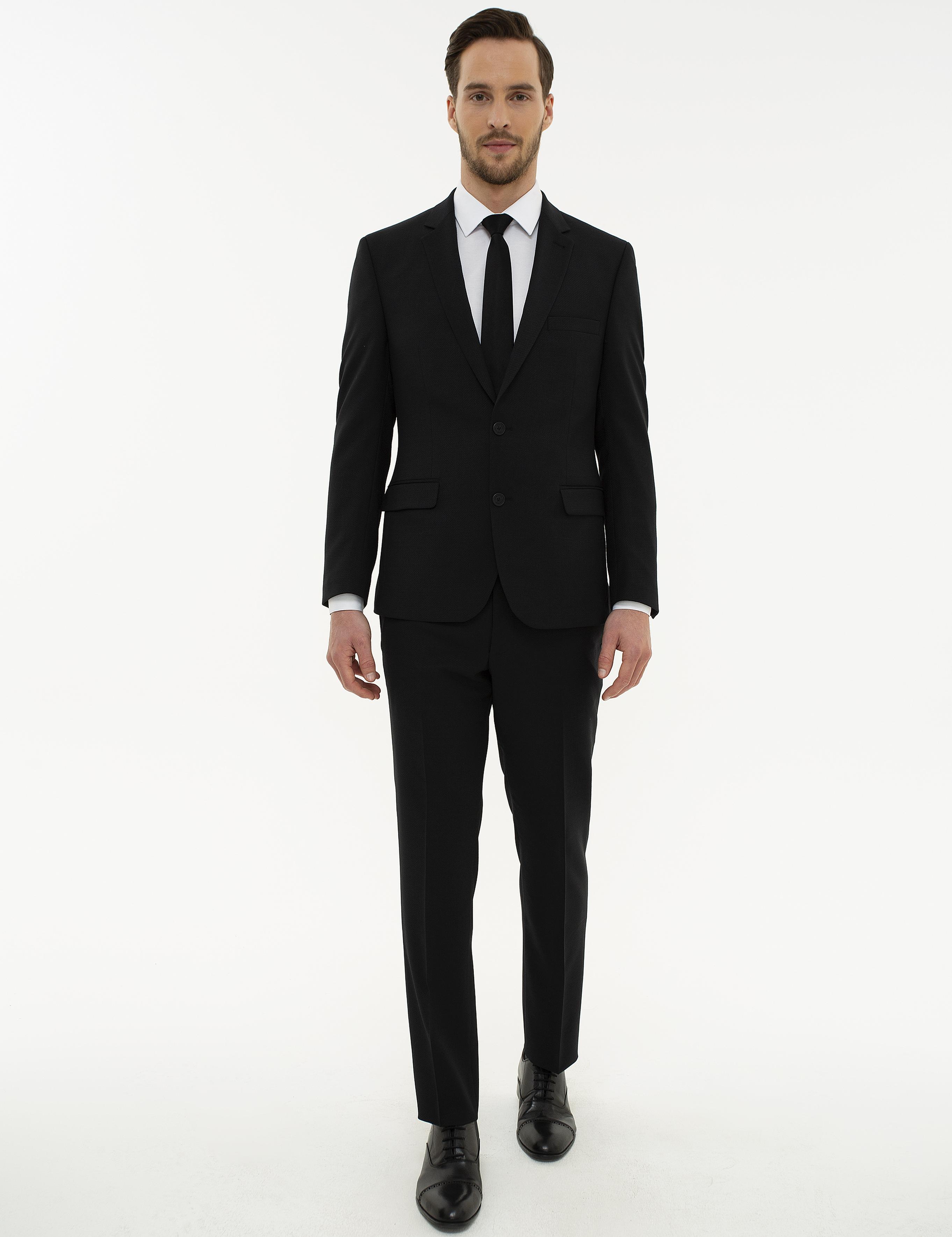 Siyah Slim Fit Takım Elbise