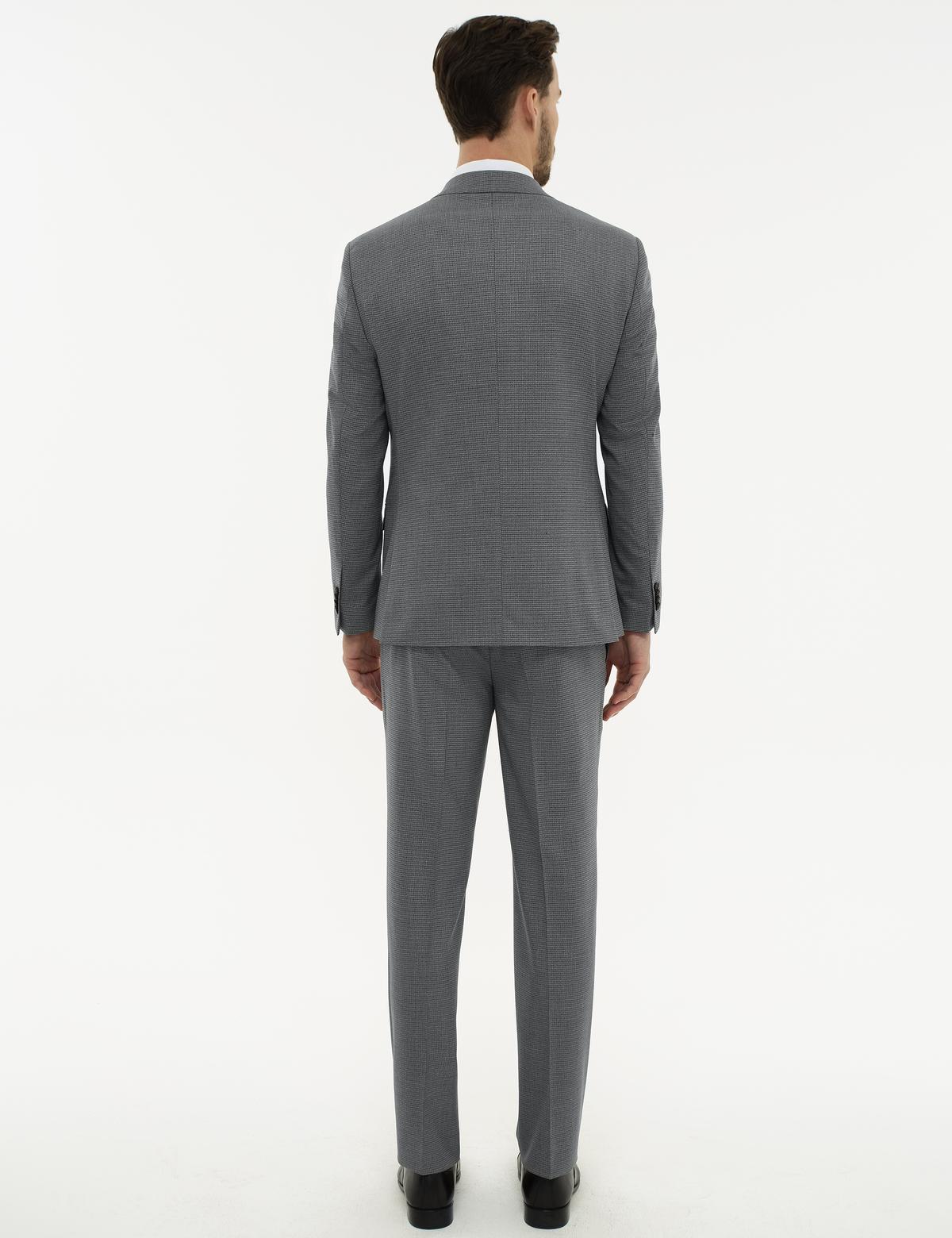 Gri Slim Fit Yelekli Takım Elbise - 50220019005