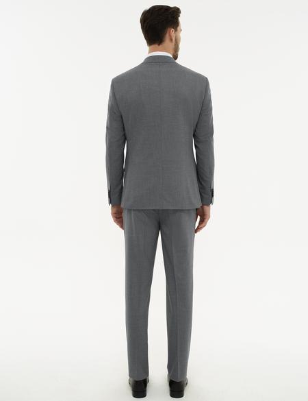 Gri Slim Fit Yelekli Takım Elbise - 50220019005