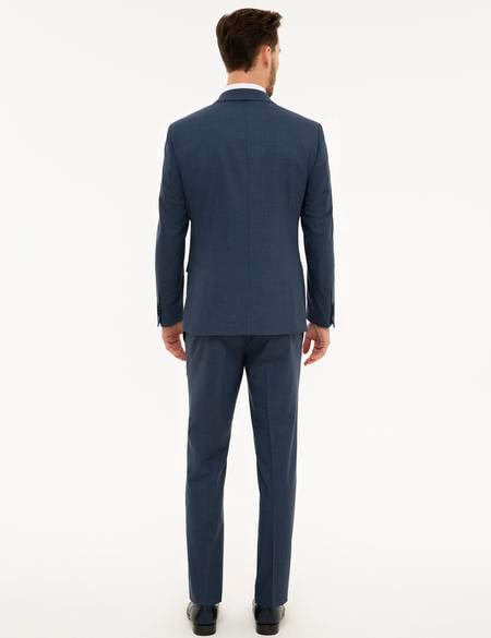 Lacivert Slim Fit Yelekli Takım Elbise - 50220019041