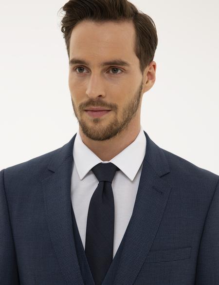 Lacivert Slim Fit Yelekli Takım Elbise - 50220019041