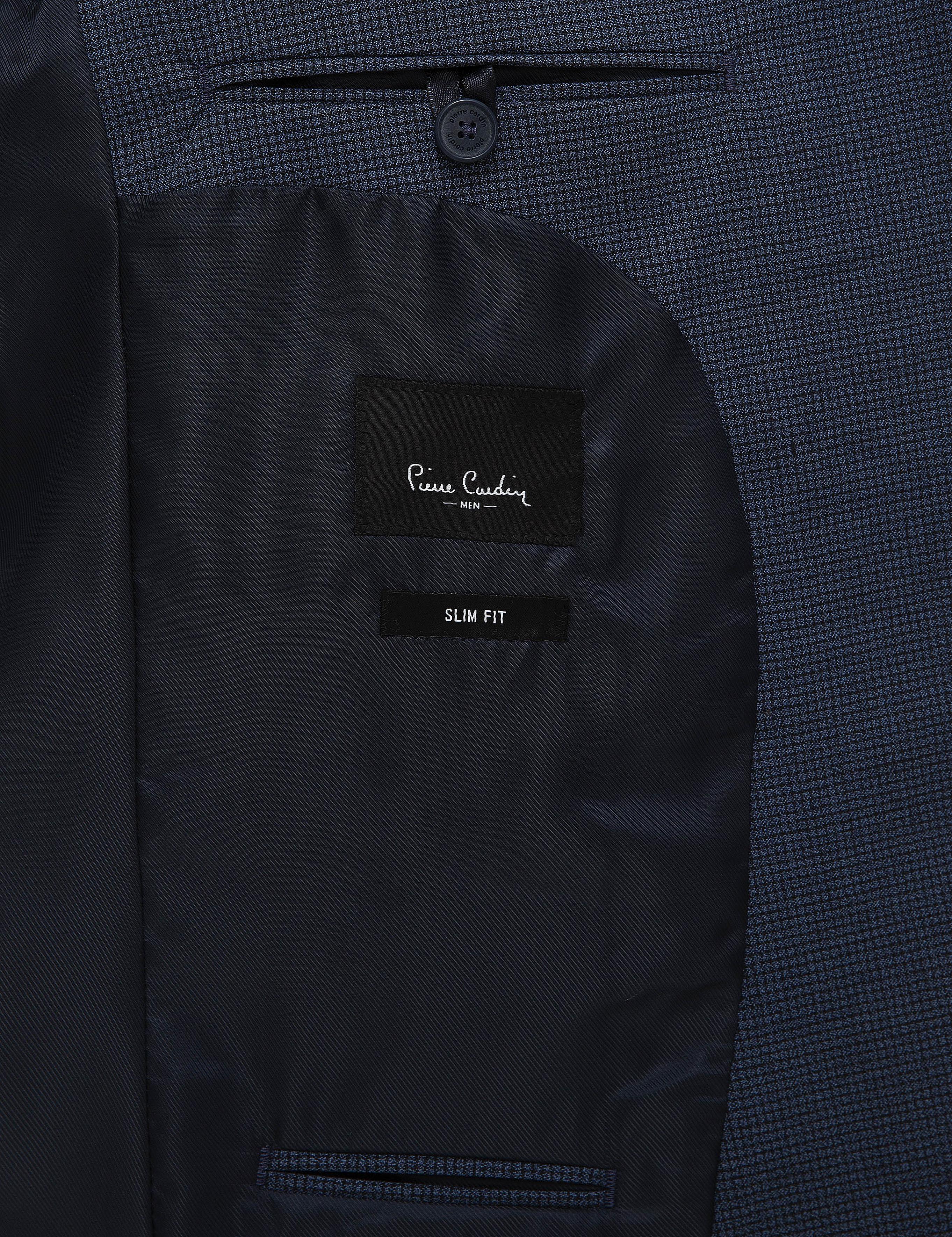 Lacivert Slim Fit Yelekli Takım Elbise