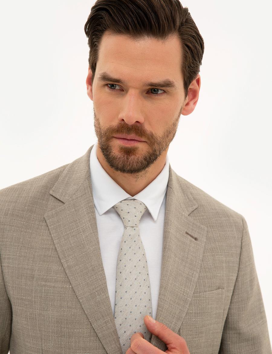 Açık Kahverengi Slim Fit Ceket