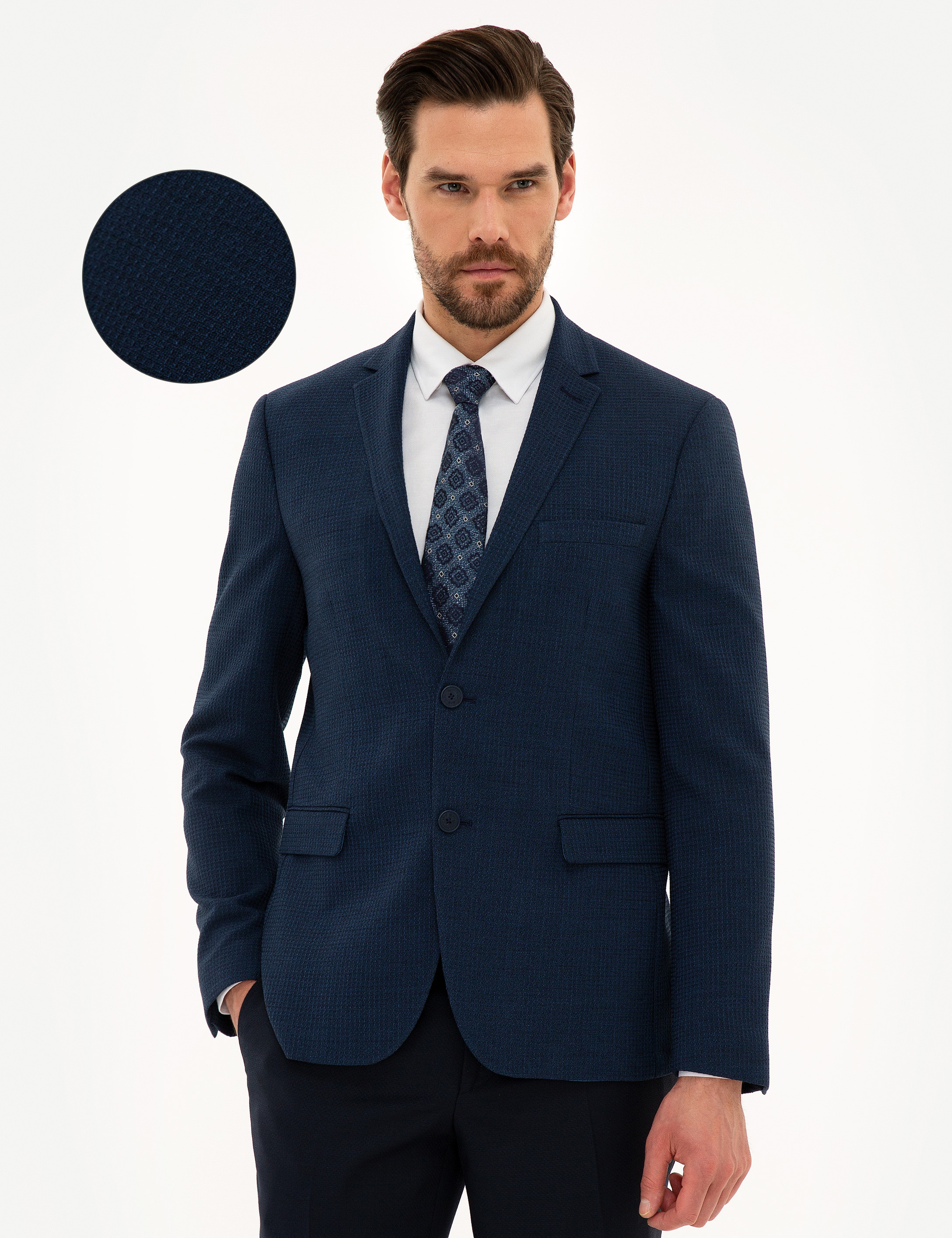 Lacivert Slim Fit Ceket - Image 1