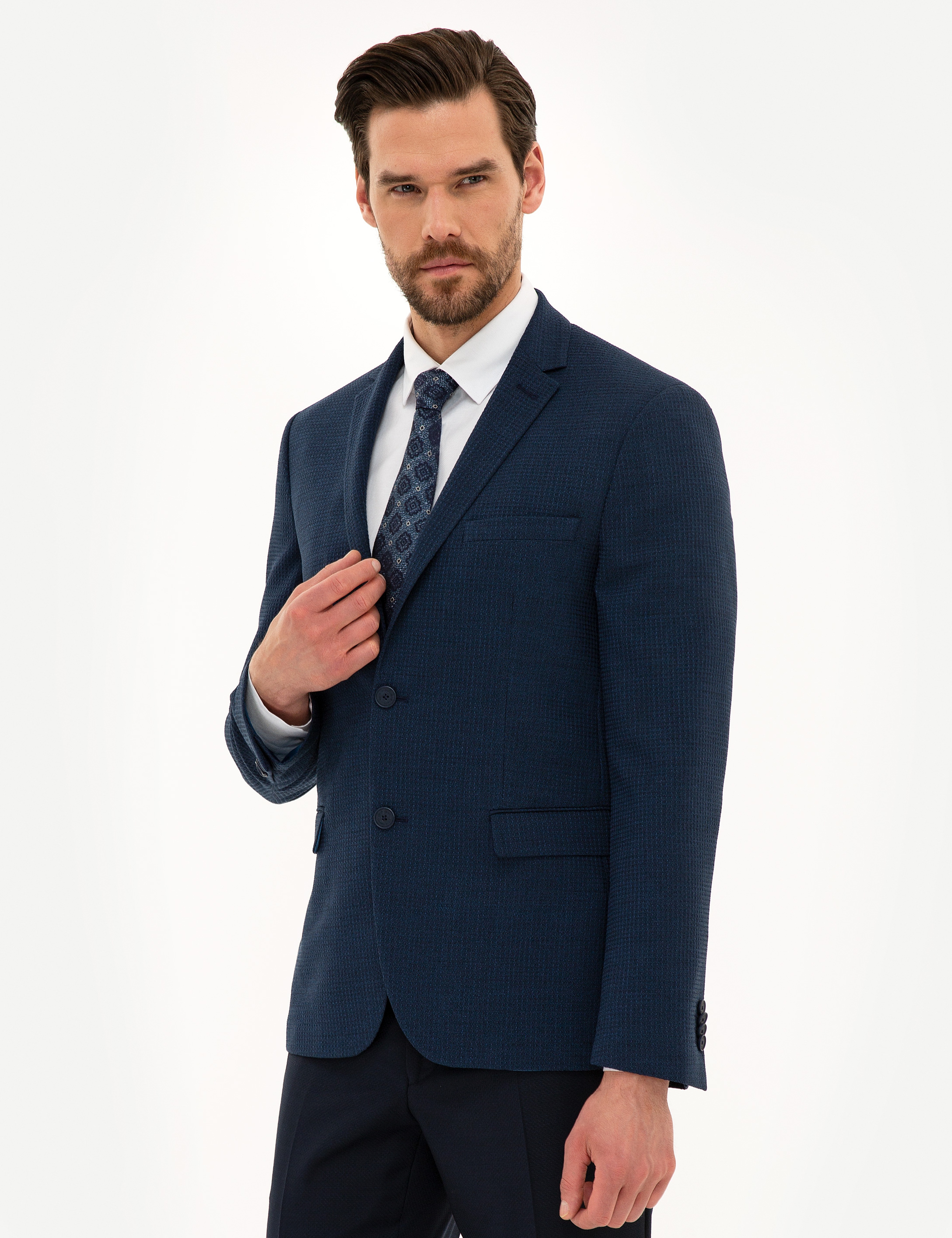 Lacivert Slim Fit Ceket - Image 3