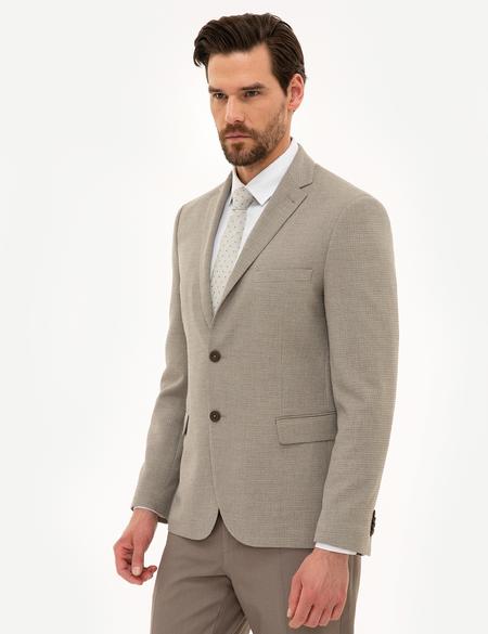 Açık Kahverengi Slim Fit Ceket - 50220037074