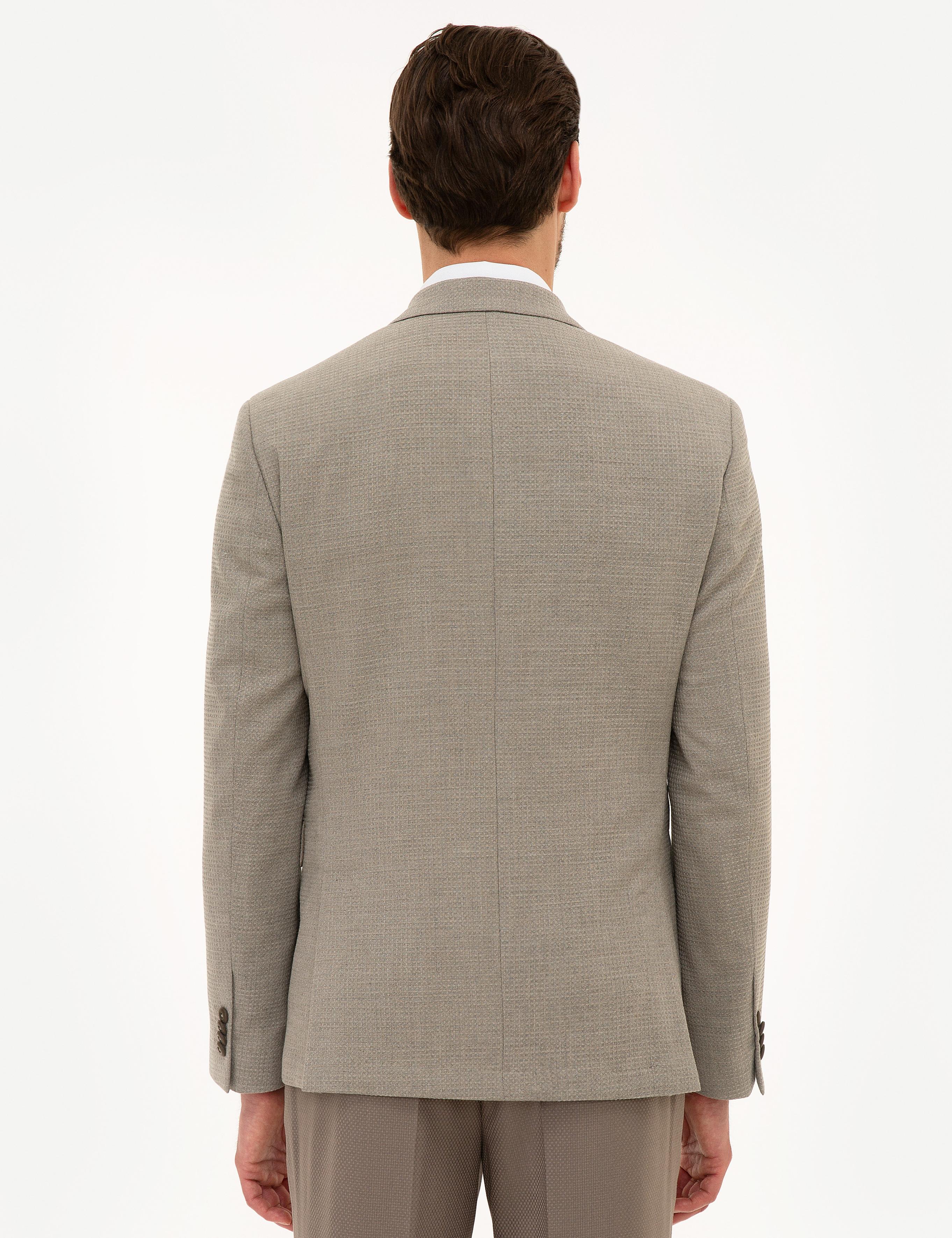 Açık Kahverengi Slim Fit Ceket