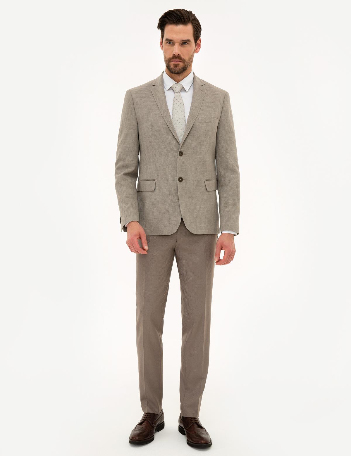 Açık Kahverengi Slim Fit Ceket - 50220037074