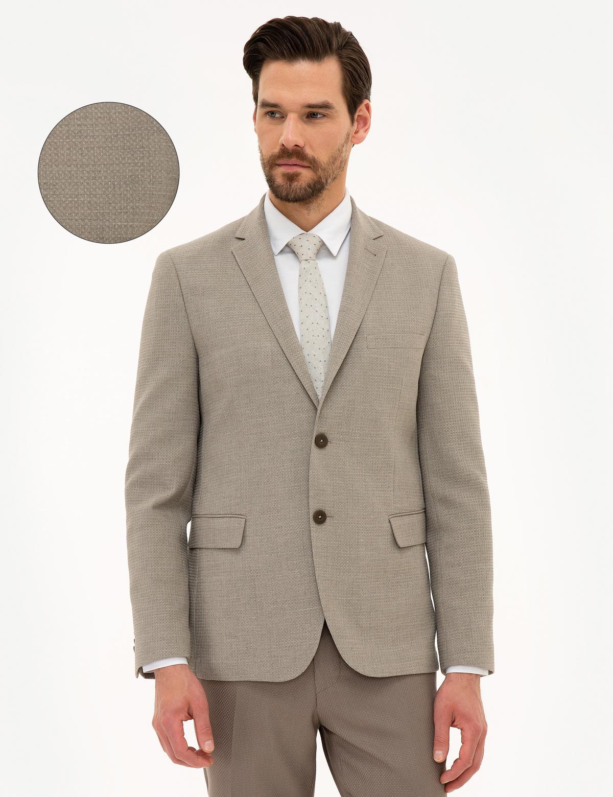 Açık Kahverengi Slim Fit Ceket