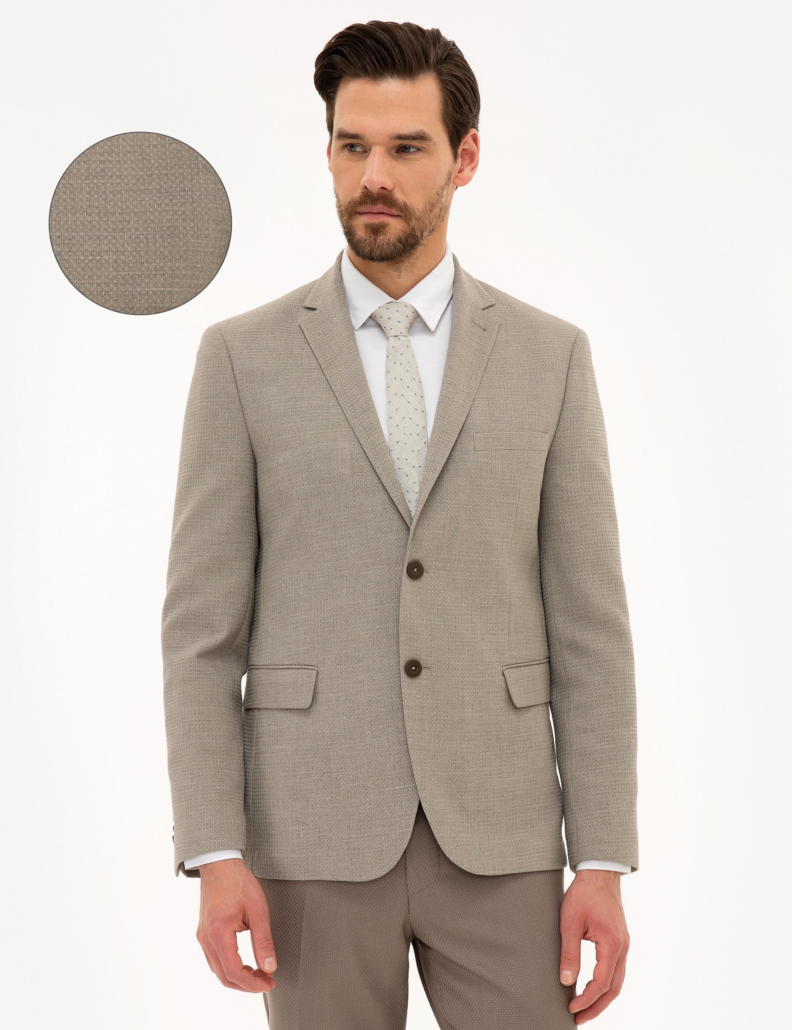 Açık Kahverengi Slim Fit Ceket