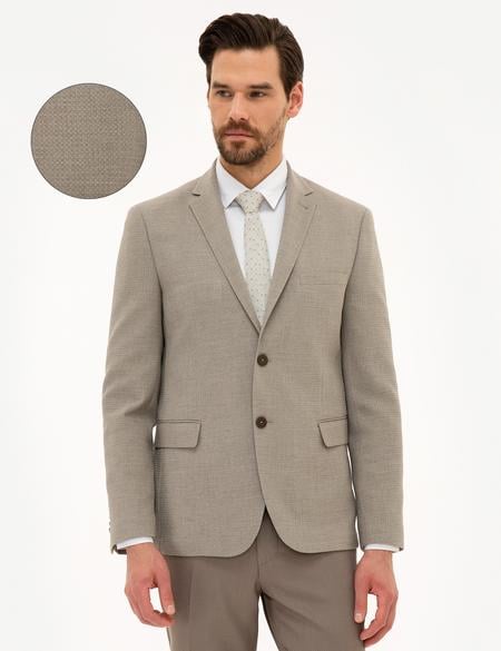 Açık Kahverengi Slim Fit Ceket - 50220037074