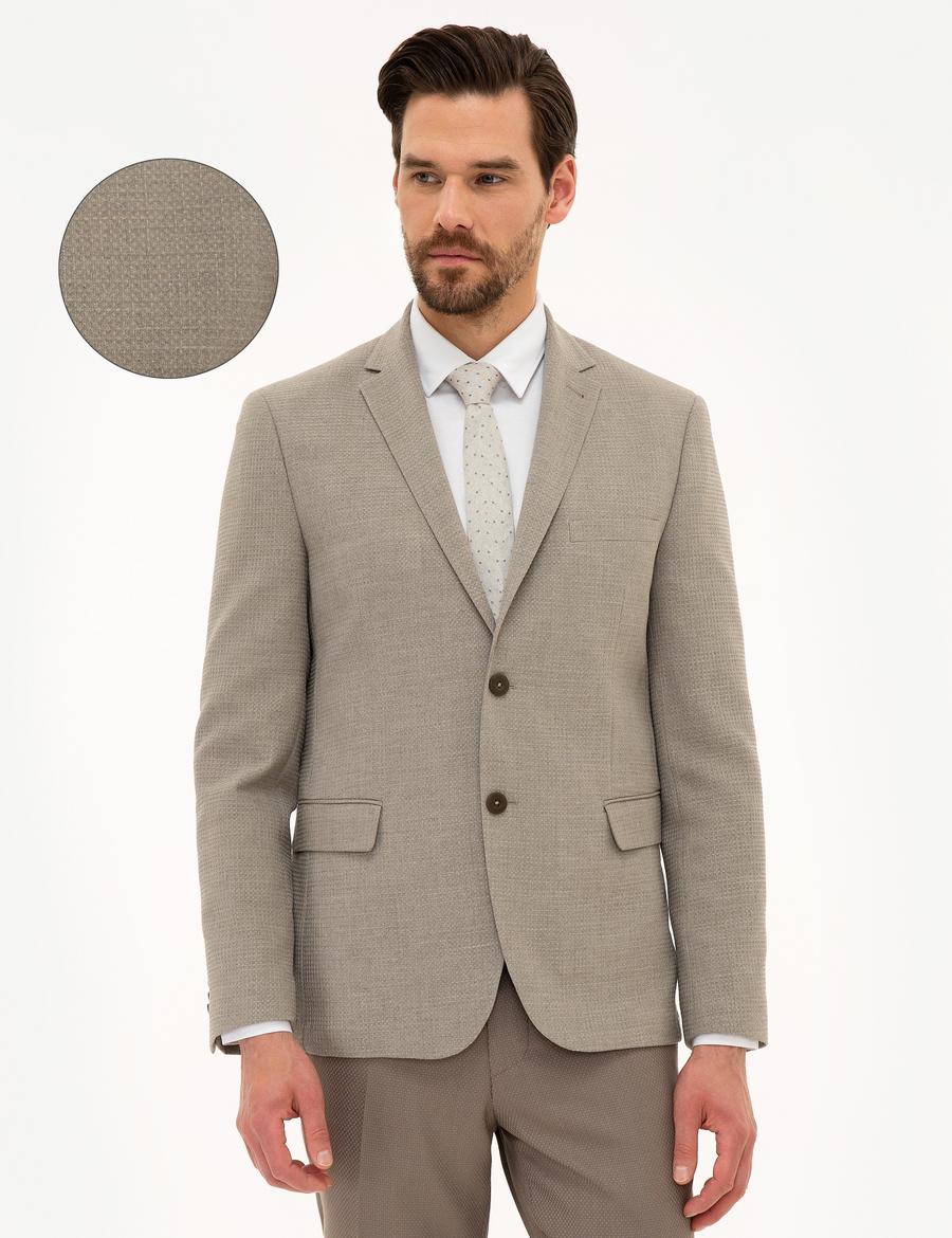 Açık Kahverengi Slim Fit Ceket
