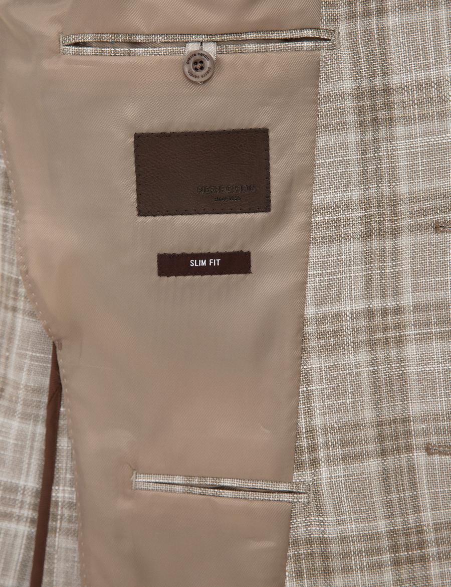 Kum Slim Fit Ekose Ceket