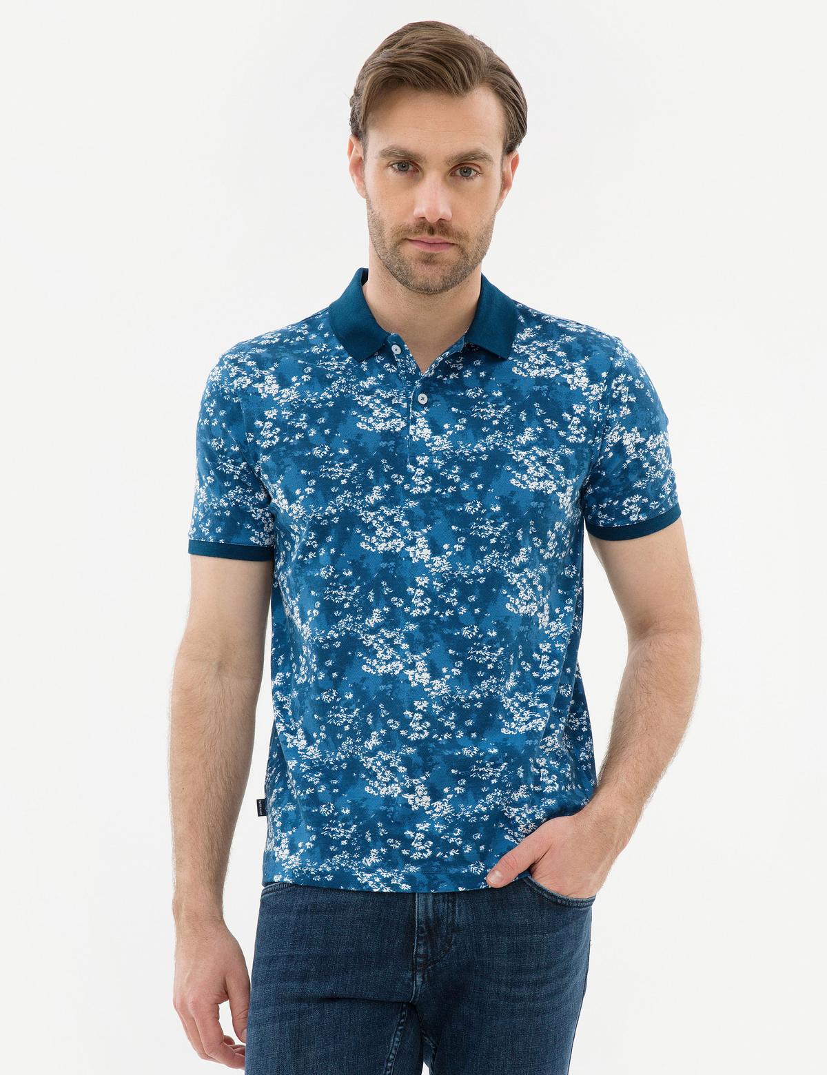 Lacivert Slim Fit Polo Yaka T-Shirt