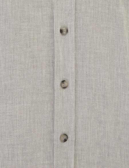 Açık Gri Regular Fit Keten Karışımlı Gömlek - 50220244003