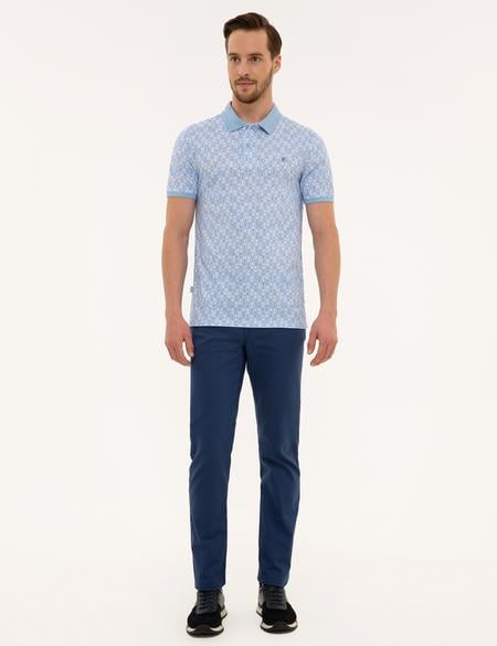 Açık Mavi Slim Fit Polo Yaka T-Shirt - 50218599037